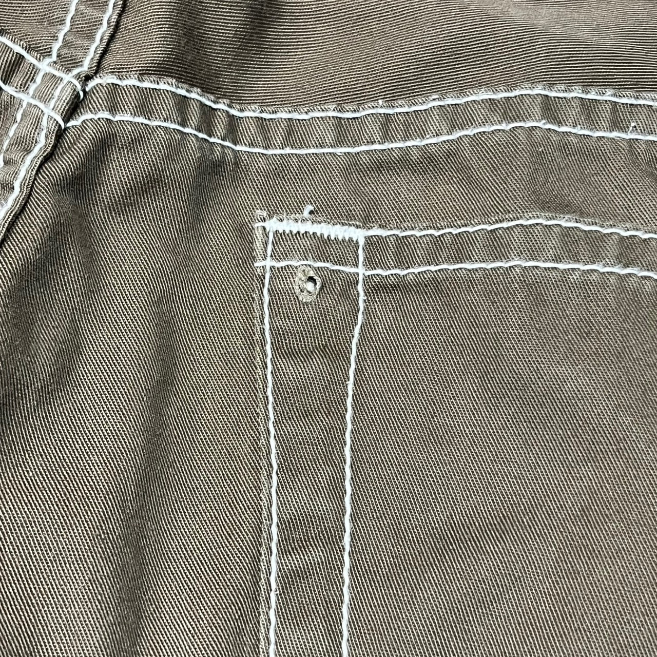 COMME des GARCONS HOMME(コムデギャルソンオム) 00SSホワイトステッチコットンパンツ HP-020425 S ブラウン×ホワイト AD2000 田中オム