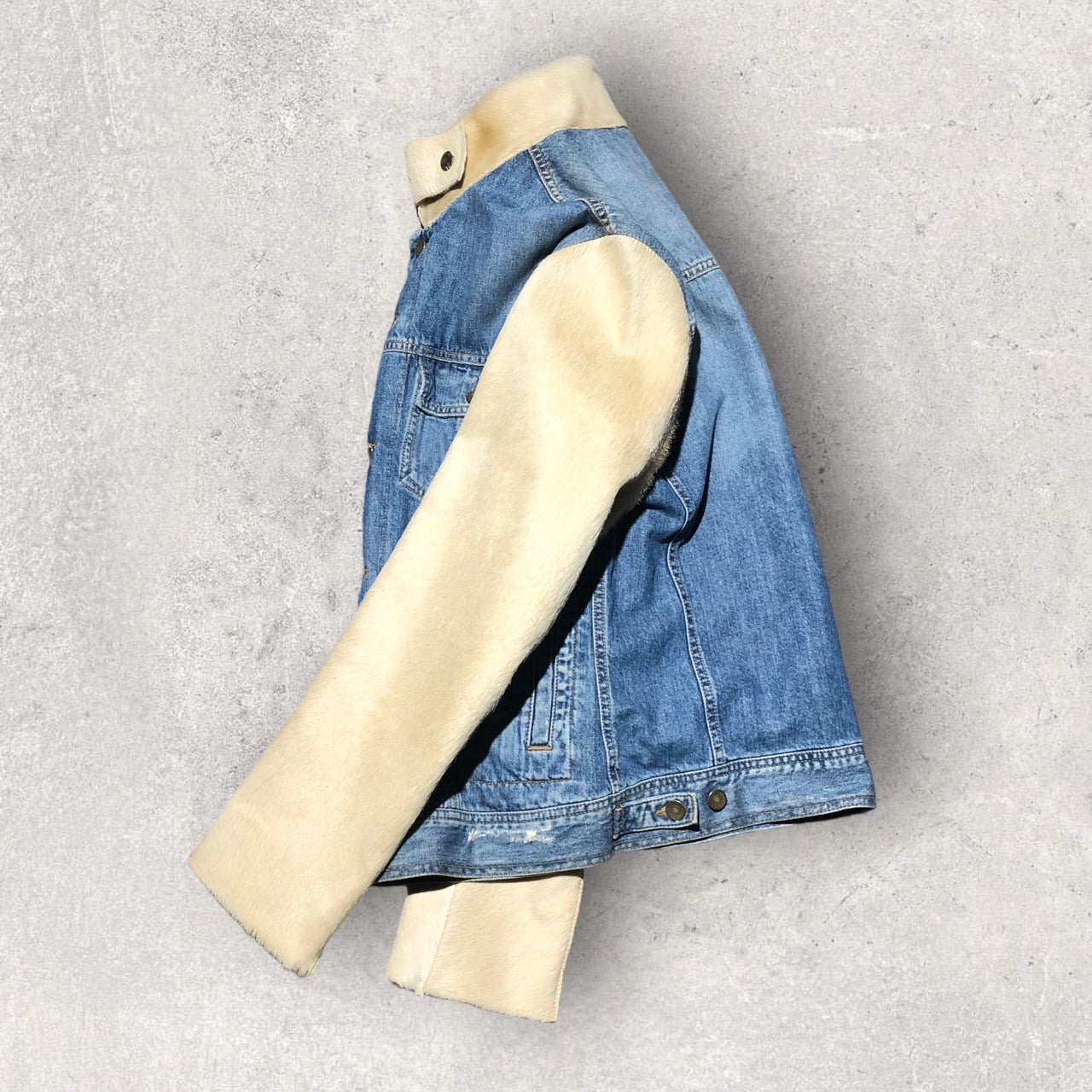 Dolce & Gabbana(ドルチェ&ガッバーナ) 90'sハラコ切替デニムジャケット G8007 46(M程度) ブルー