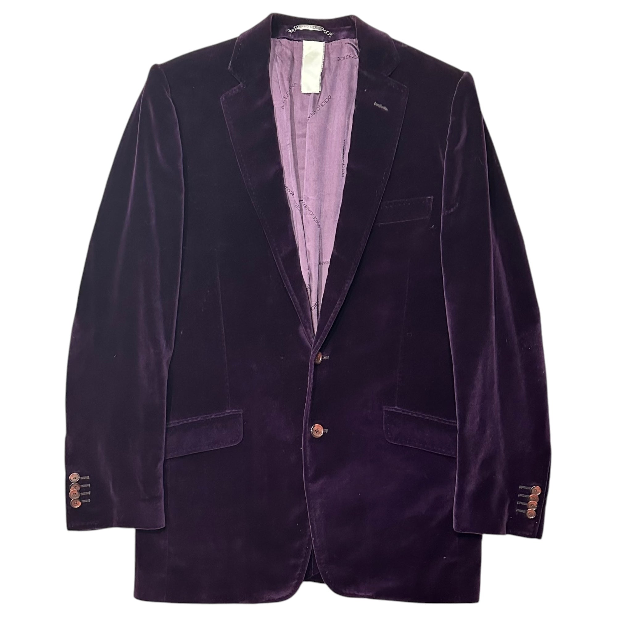 DOLCE&GABBANA(ドルチェ&ガッバーナドルガバ) 2000's Velvet 3-Piece Suit ベルベット 3ピース スーツ G816C 0340 48 パープル セットアップ