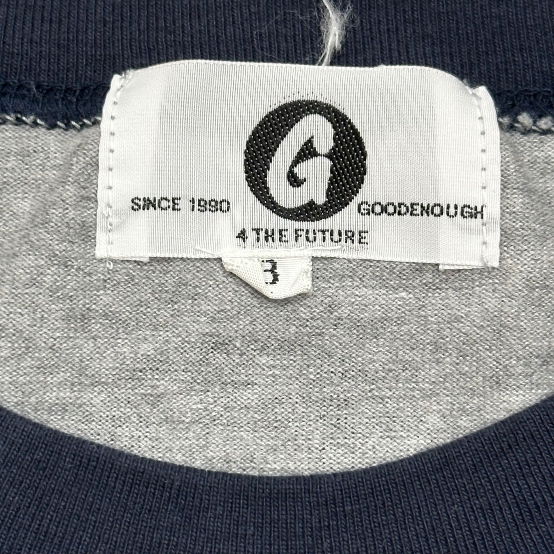 GOODENOUGH(グッドイナフ) Glam G One-Point Logo 7/8 Sleeve Raglan Cut and Sewn グラムG ワンポイント ロゴ 7分袖 ラグラン カットソー 3 ネイビー×グレー
