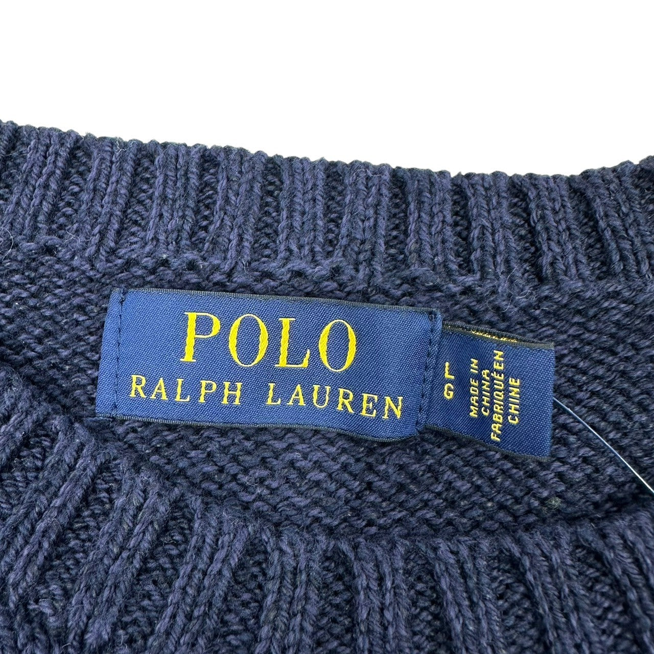 POLO RALPH LAUREN(ポロラルフローレン) POLO BEAR KNIT ポロベア コットン リネン ニット 710759496001 L ネイビー ウィングフット ロゴ