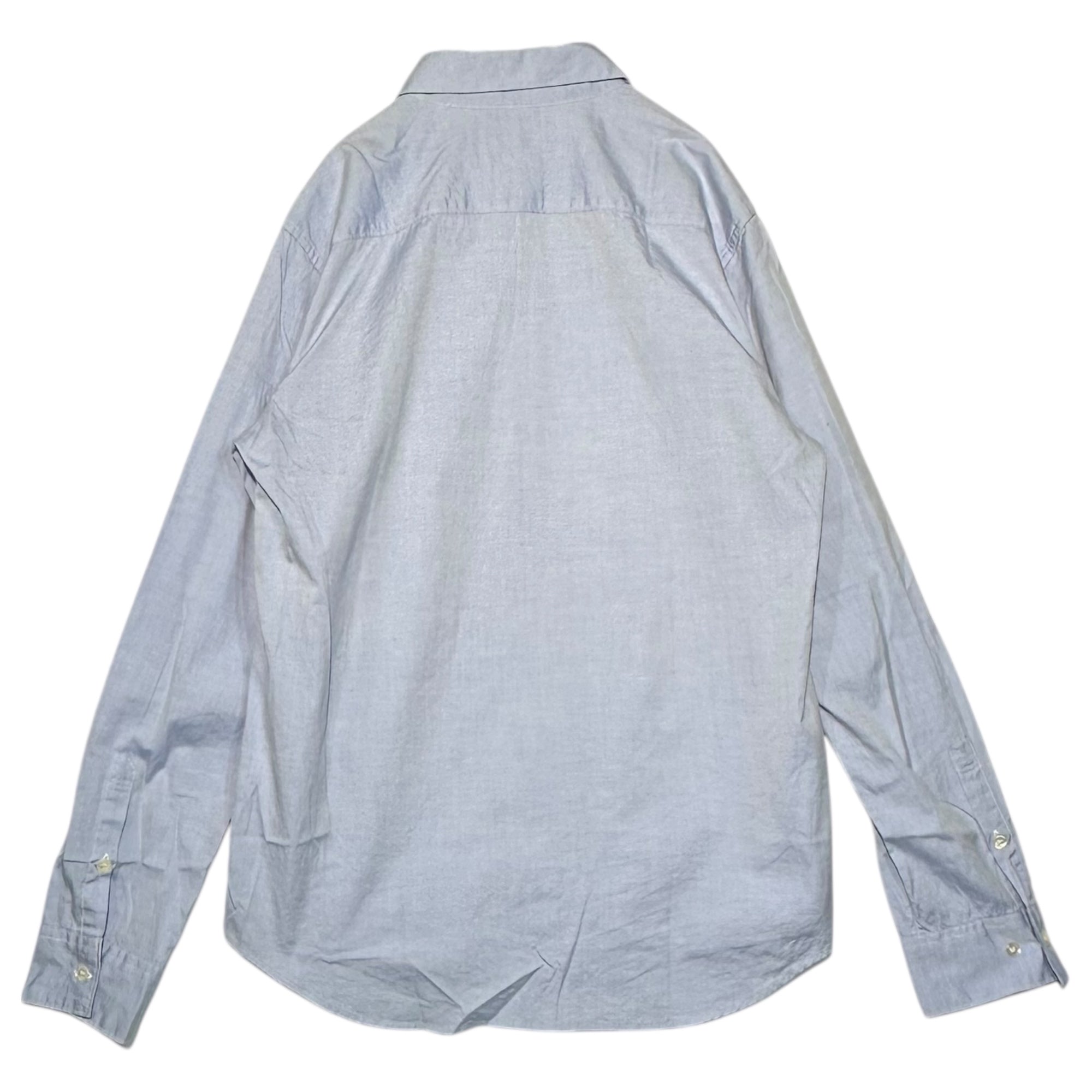 assemble a.k.a AFFA(アッセンブルエーケーエーエーエフエフエー) Striped Round-Neck L/S Shirt ストライプ 丸襟 長袖 シャツ AFH4401-2 M ブルー×ネイビー