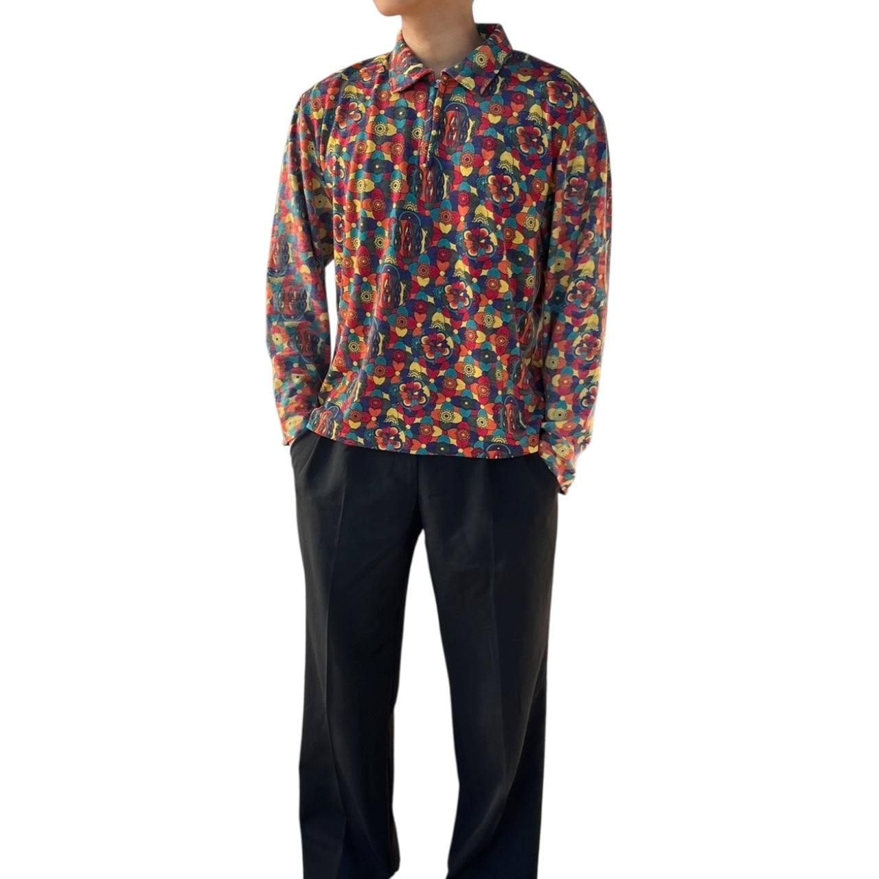 COMME des GARCONS HOMME PLUS(コムデギャルソンオムプリュス) 01AWサイケ期ハーフジップウールオーバー PC-T007 表記なし(M~L程度) ミックス AD2001