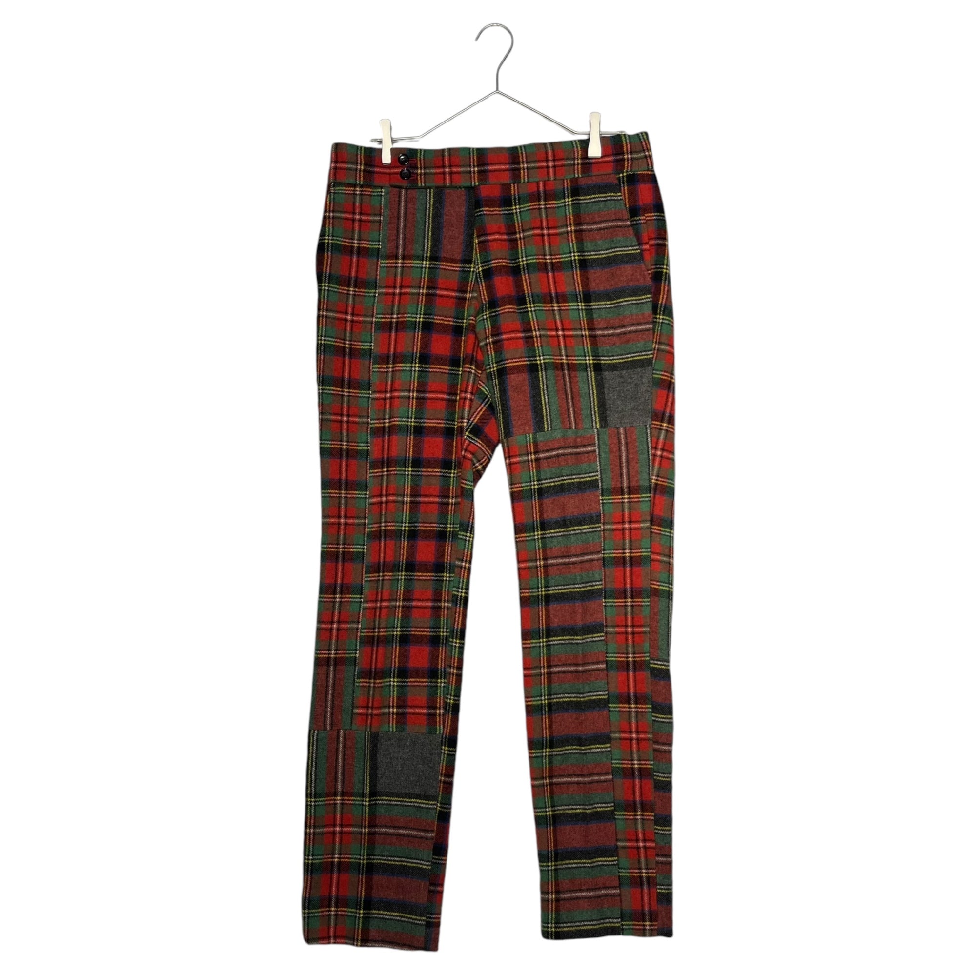 COMME des GARCONS(コムデギャルソン) 03AW Wool tartan check trousers ウール タータンチェック  パンツ GK-P035 L レッド AD2003