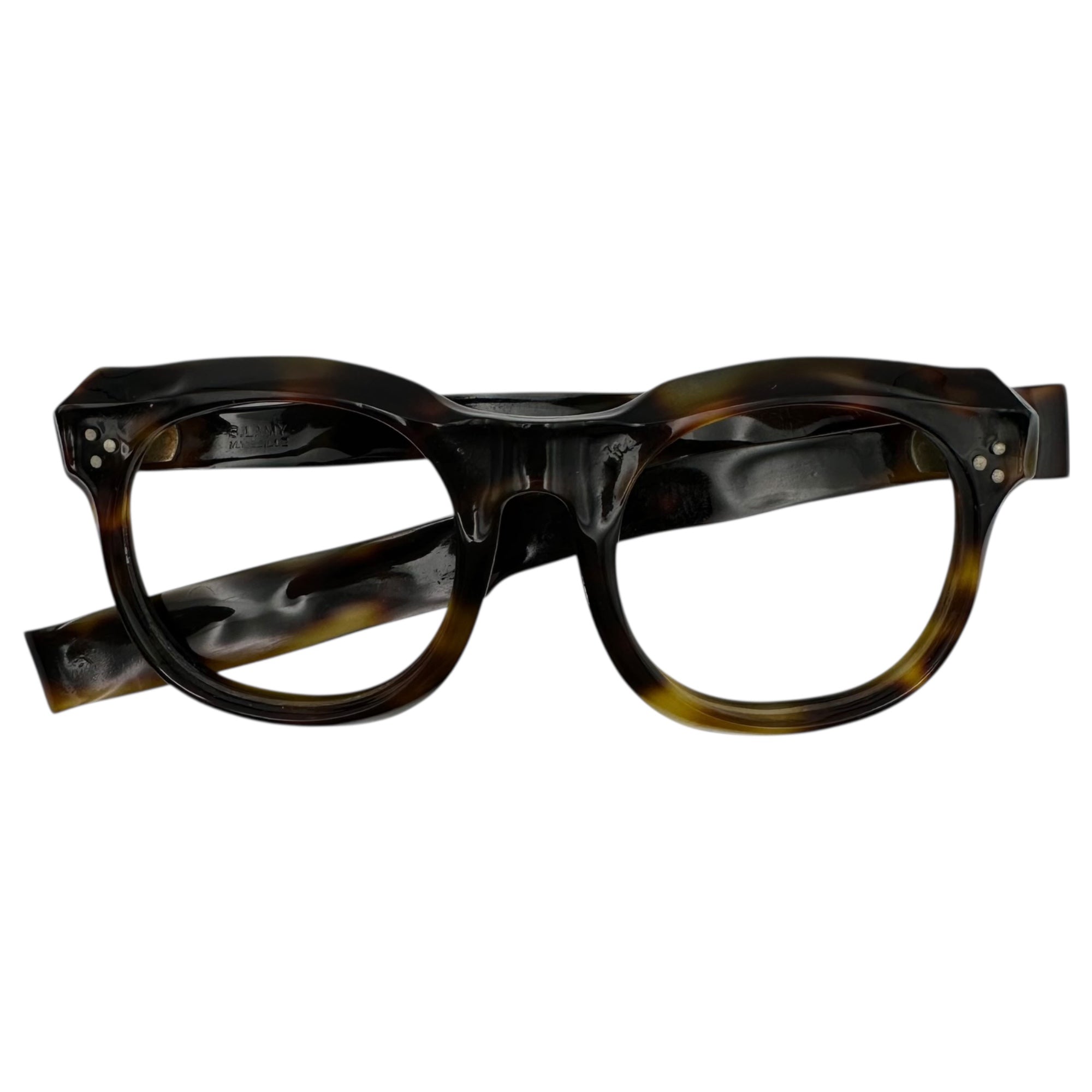 FRENCH VINTAGE(フレンチ ヴィンテージ) 40's Vintage Sunglasses Frames 40年代 ヴィンテージ サングラス フレーム 眼鏡 ブラウン アヴァンギャルド 芯無し セルロイド 3ドット
