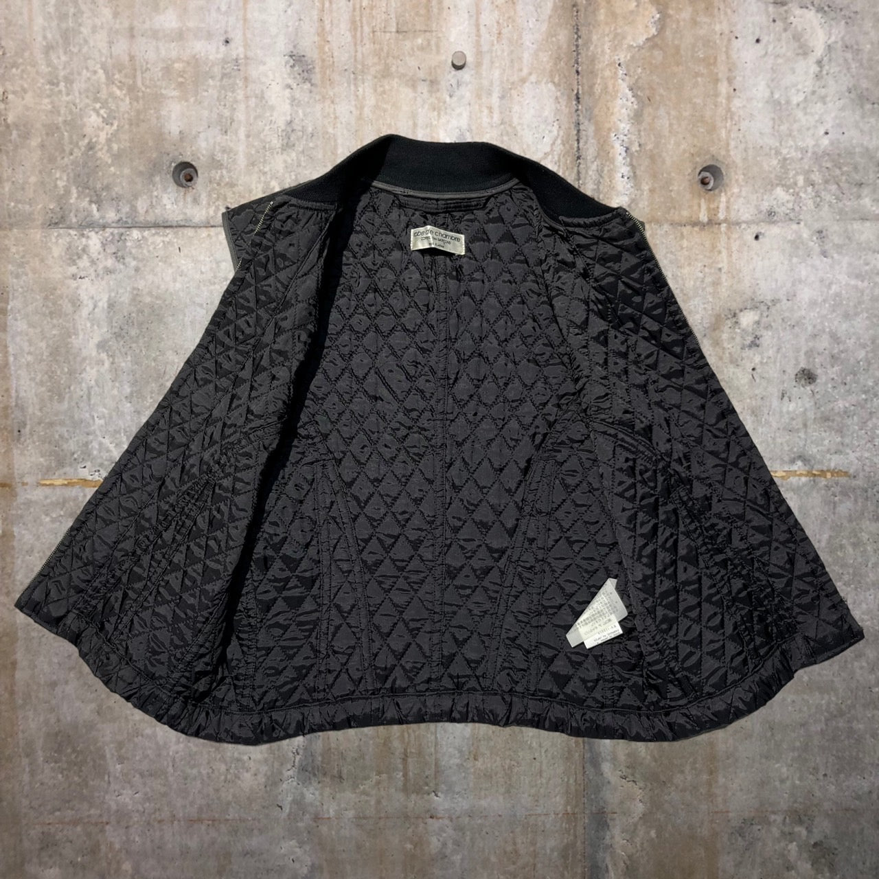 robe de chambre COMME des GARCONS(ローブドシャンブルコムデギャルソン) 80'sキルティングベスト RV-110010 表記なし(S~M程度) ブラック AD1989