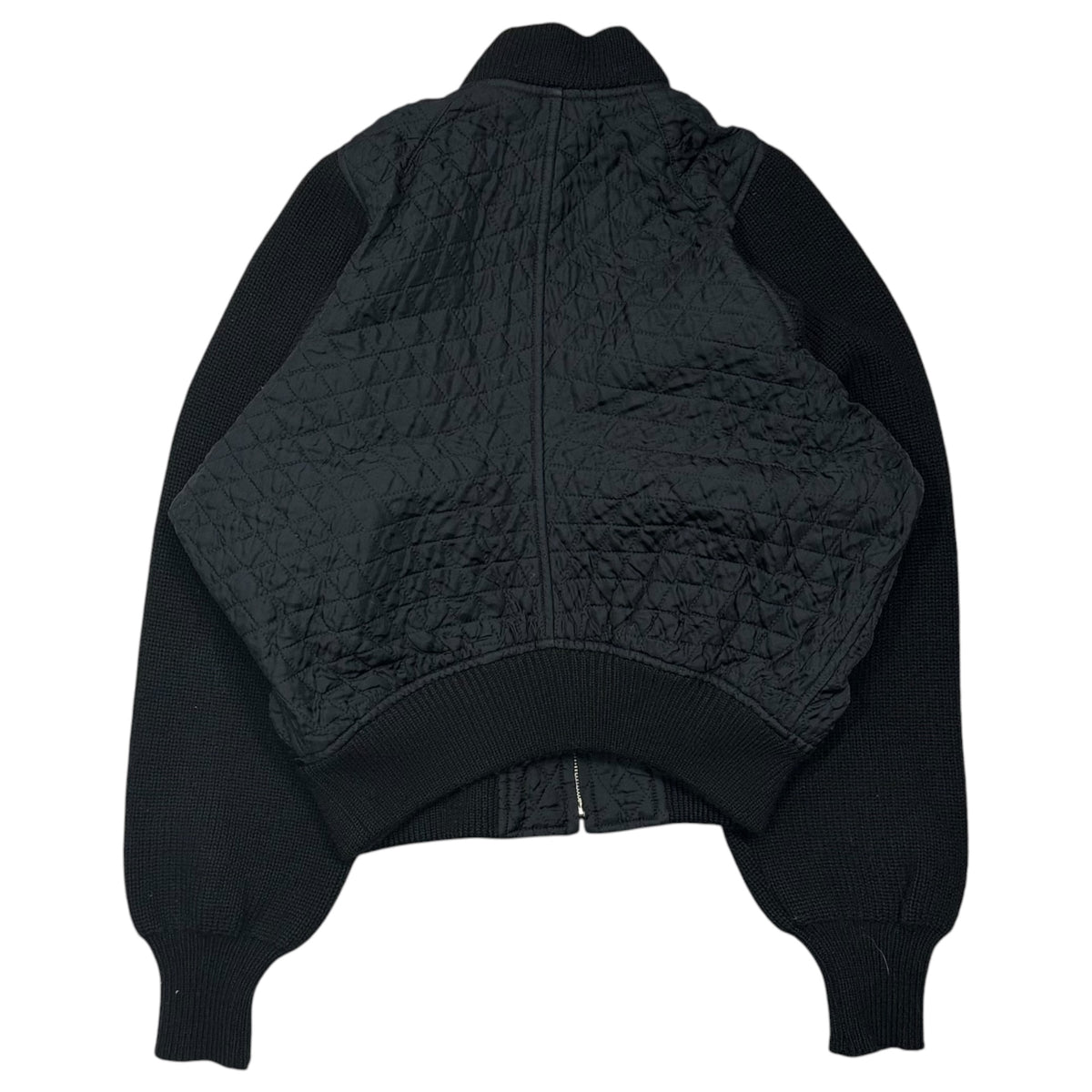 COMME des GARCONS(コムデギャルソン) 1990AW Quilted Wool-Knit Mixed Zip-Up Blouson キルティング ウールニット 切替 ジップアップ ブルゾン GJ-05022S S ブラック AD1990 90s アーカイブ 稀少