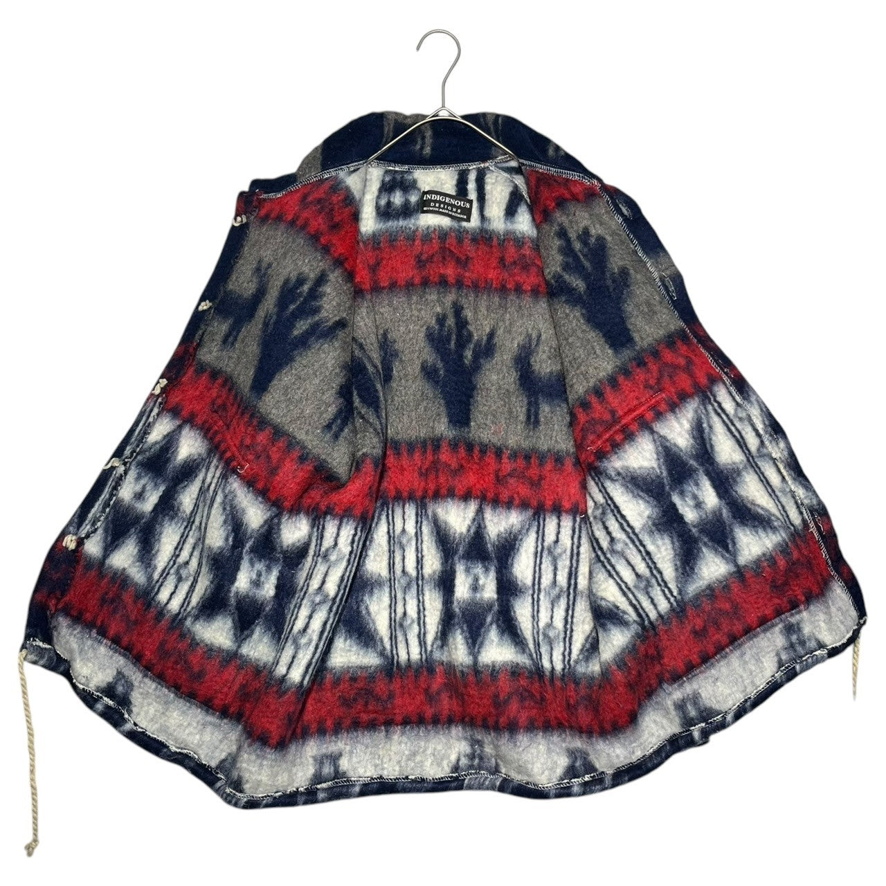 INDIGENOUS DESIGNS(インディアンデザインズ) Ecuadorian made Indian wool felt jacket エクアドル製 インディアン ウール フェルト ジャケット 表記無し(L程度) ネイビー 環境保護 オーガニック サスティナブル
