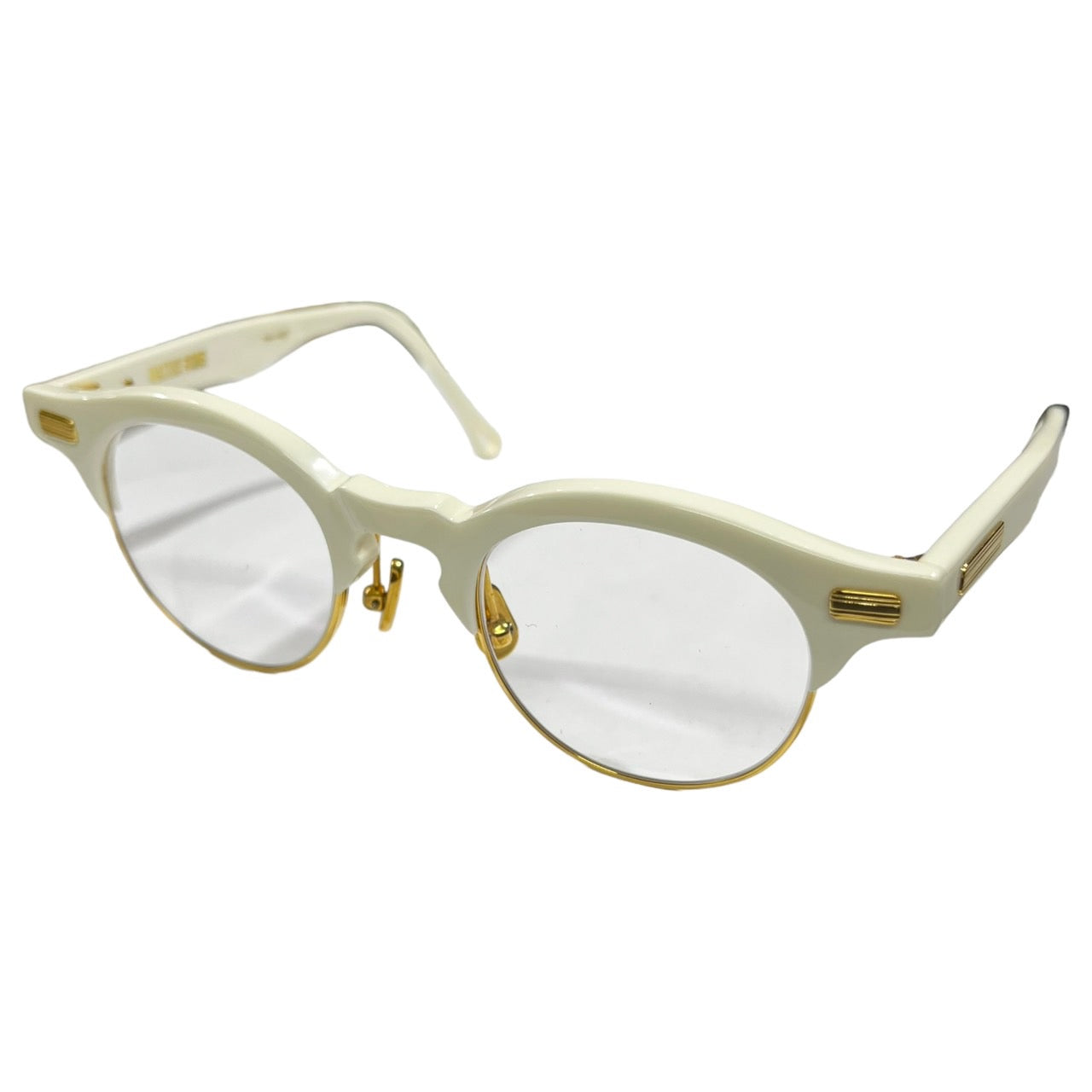 NATIVE SONS(ネイティブサンズ) Hitchcock 44/ヒッチコック パント ブロウ/サングラス PM-012P 44□22-146 ホワイト×ゴールド/BONE/GOLD 日本製