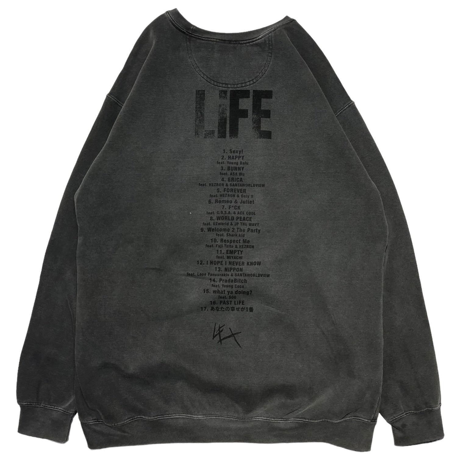 LEX(レックス) LEX album sweatshirt レックス アルバム スウェットシャツ XL チャコールグレー×オレンジ×ブルー 少数生産品
