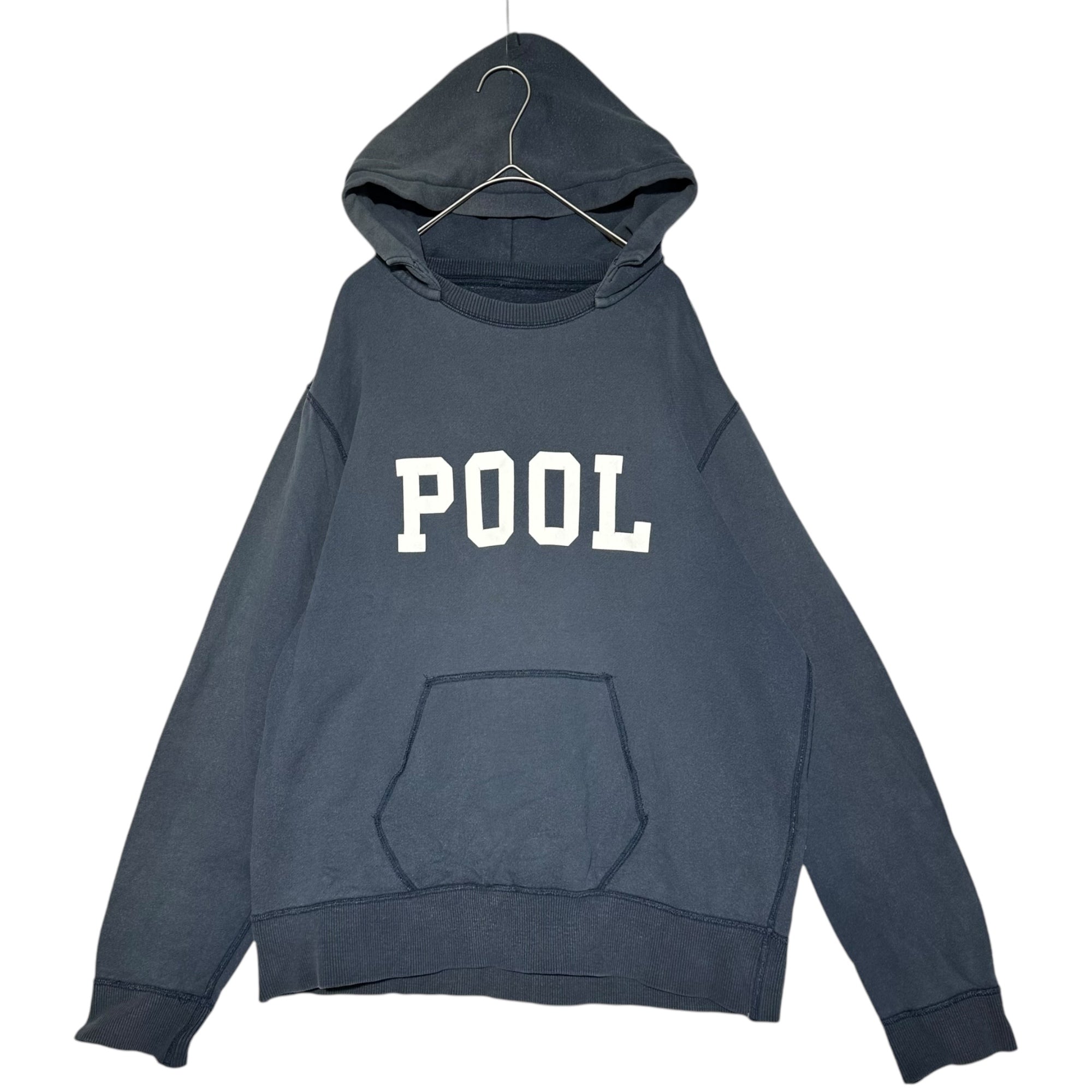 THE POOL AOYAMA(ザプールアオヤマ) Retrofitted hooded pullover hoodie 後付け フーデッド プルオーバー パーカー J-307(A)F M ネイビー