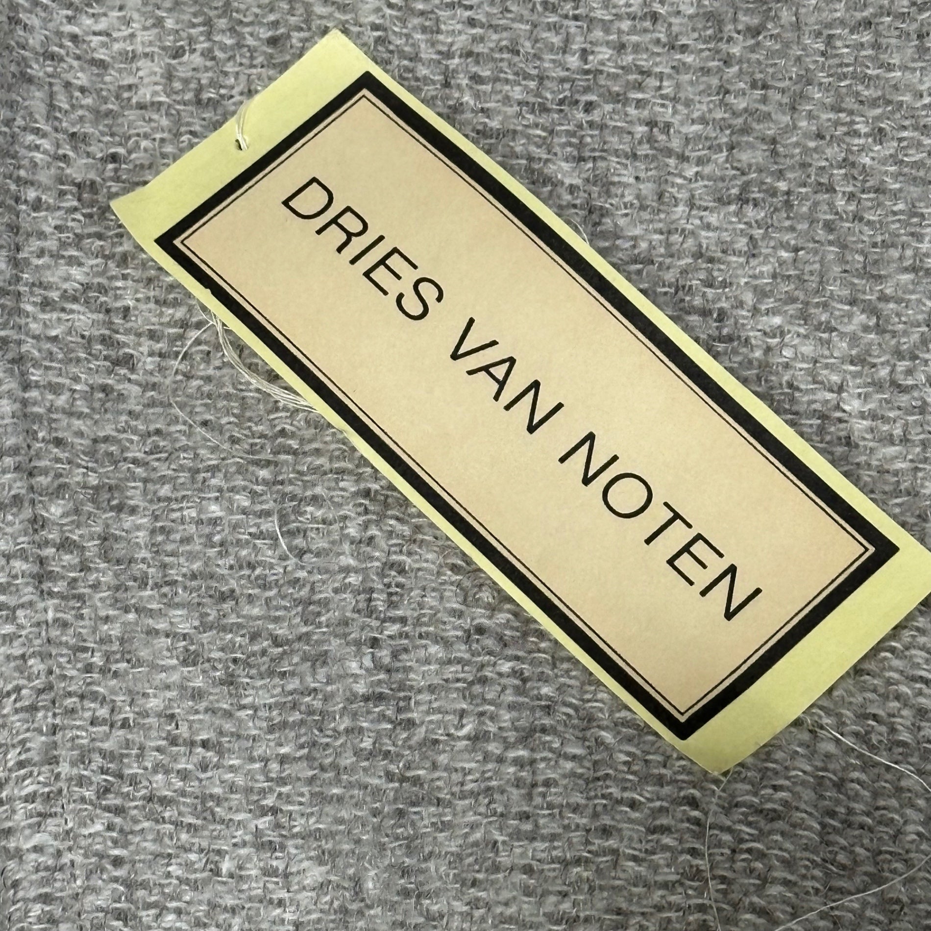 DRIES VAN NOTEN(ドリスヴァンノッテン) 1998AW ”Viburnum” Memorial Graphic Gown Coat メモリアル グラフィック ニット ガウン コート FREE グレー 90's 90年代 アーカイブ ライカ