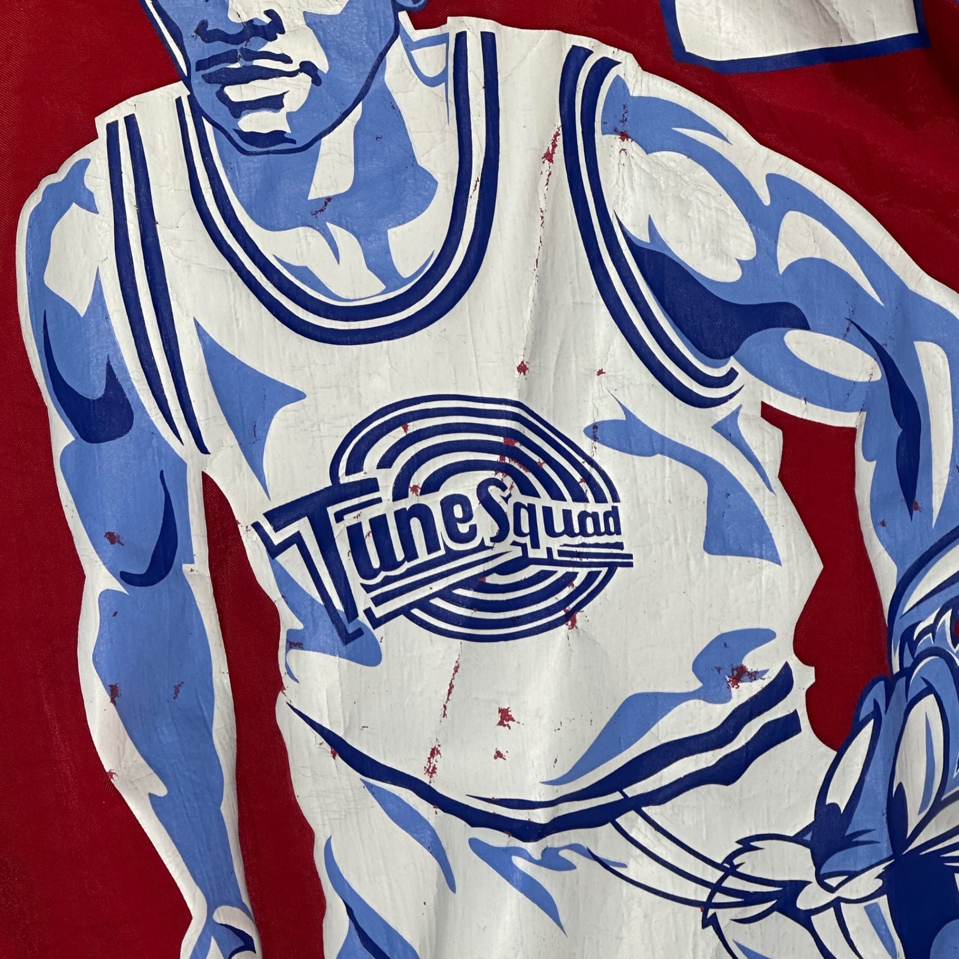 WARNER BROS(ワーナーブラザース) 1996 ”SPACE JAM” JORDAN NYLON JACKET スペース ジャム ジョーダン ナイロン ジャケット L ホワイト×ブルー 90's 90年代 ヴィンテージ 映画