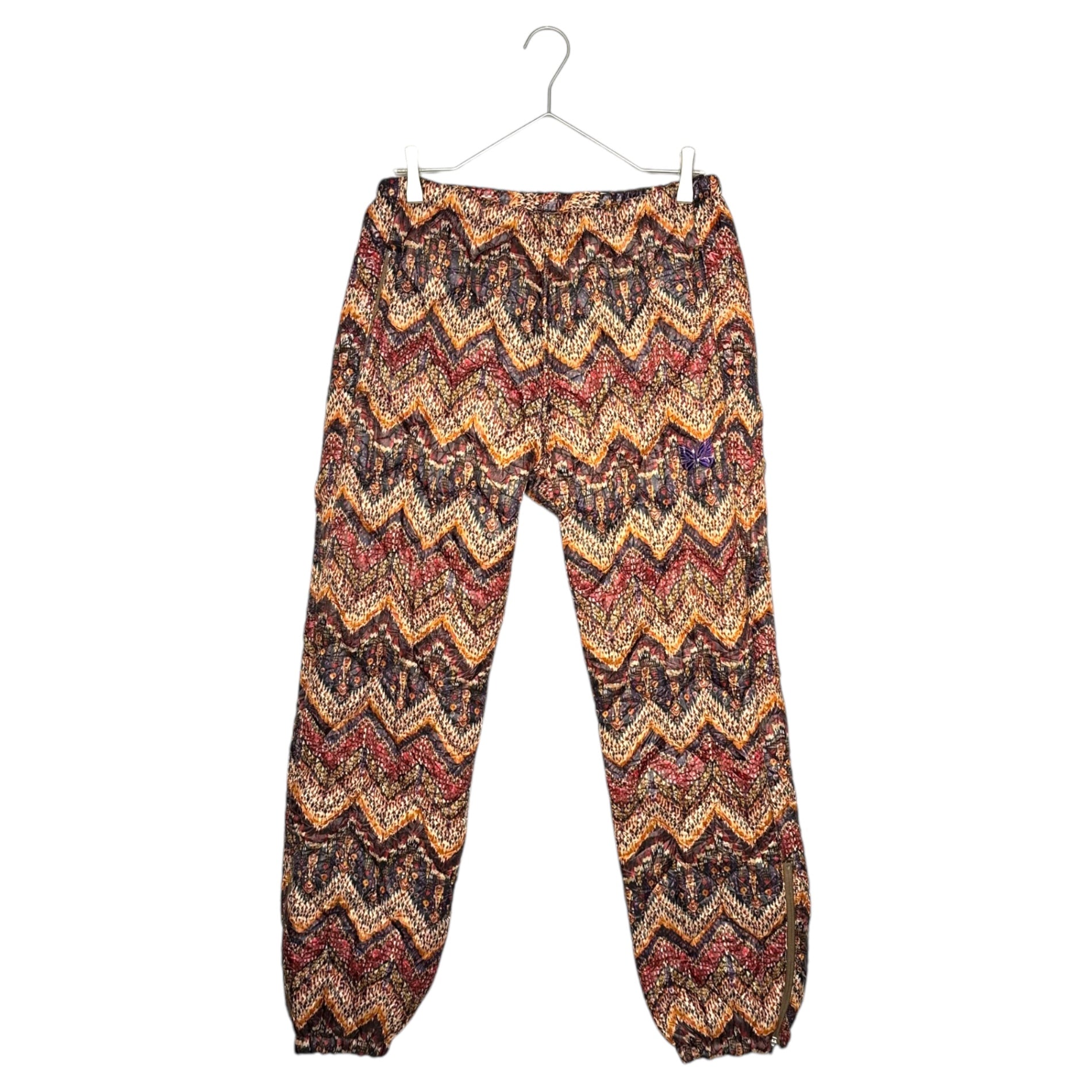 NEEDLES×ts(s)(ニードルズ×ティーエスエス) 22AW Zipped Pant – Quilted Poly Cloth ジップ パンツ キルティング ポリクロス S ブラウン ジョガー 中綿 コラボ