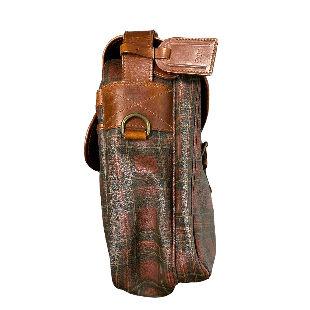 POLO RALPH LAUREN(ポロラルフローレン) 90’s Tartan Check Shoulder Bag タータン チェック ショルダー バッグ ブラウン×ブラウン クロスボディ メッセンジャー 90年代 ヴィンテージ 古着