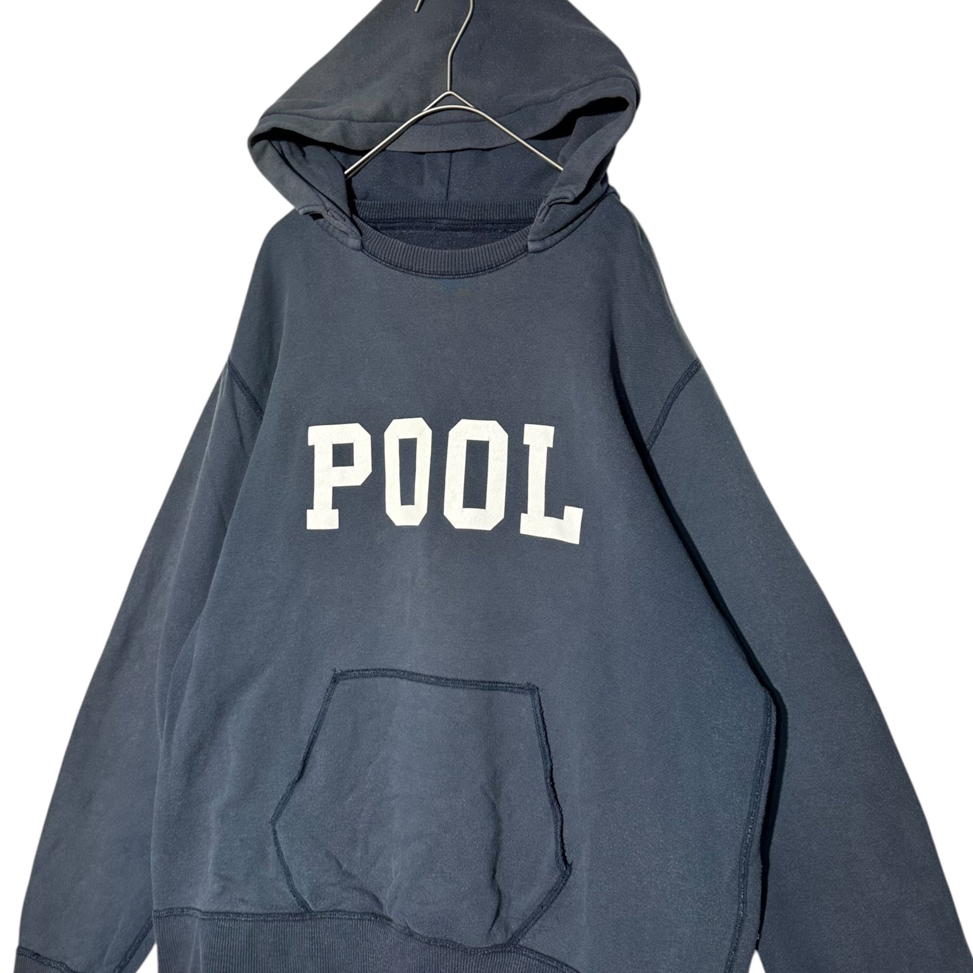 THE POOL AOYAMA(ザプールアオヤマ) Retrofitted hooded pullover hoodie 後付け フーデッド プルオーバー パーカー J-307(A)F M ネイビー