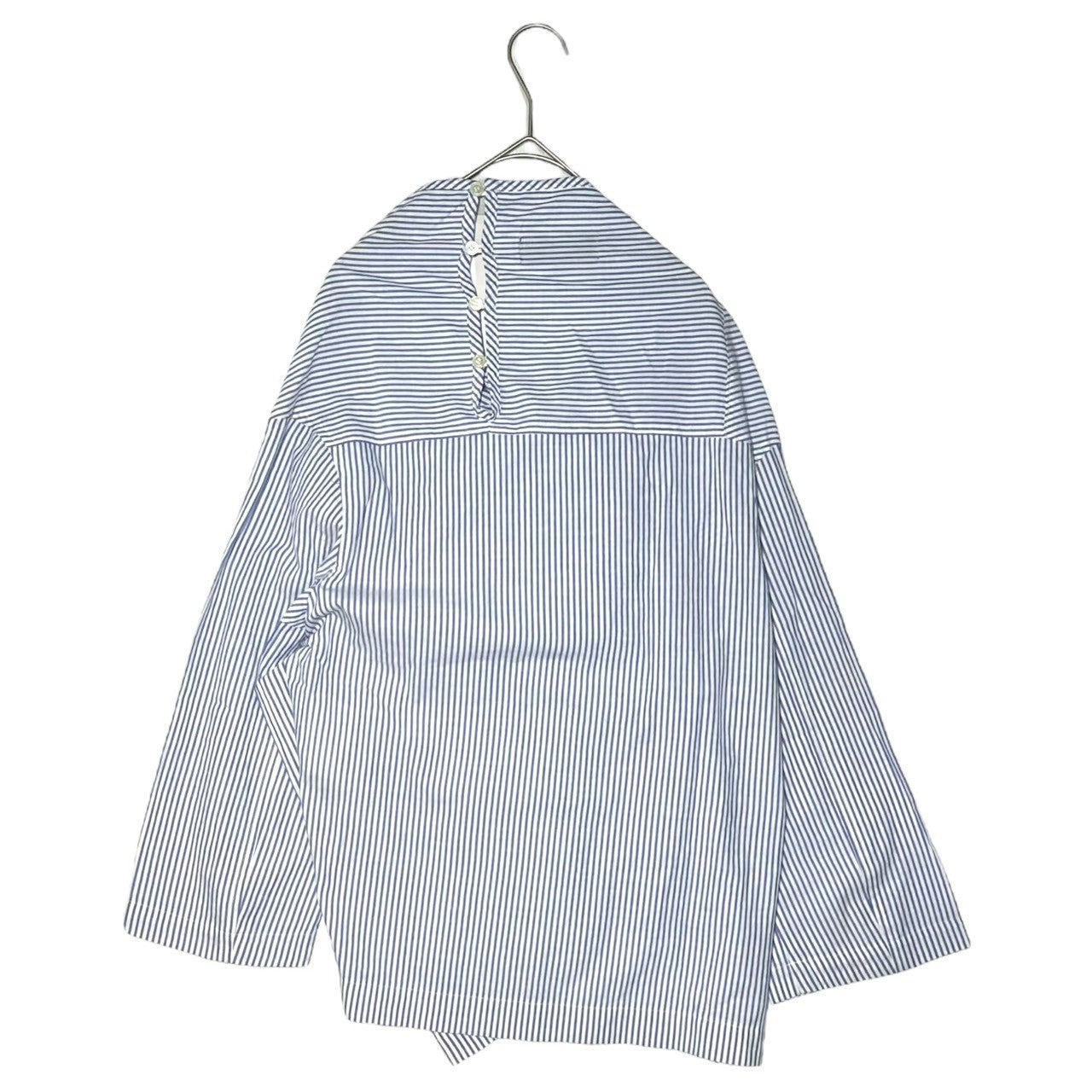 tricot COMME des GARCONS(トリココムデギャルソン) 13AW Front Ribbon Design L/S Striped Blouse フロント リボン デザイン L/S ストライプ ブラウス TL-B022 M ホワイト×ブルー AD2013