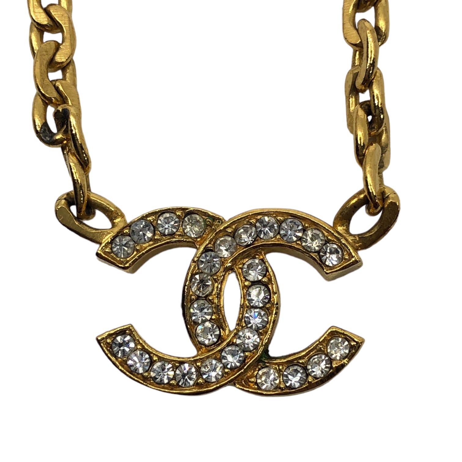 CHANEL(シャネル) 70's coco mark rhinestone chain necklace ココマーク ラインストーン チェーン ネックレス ゴールド 刻印B312 70年代 ヴィンテージ ペンダント