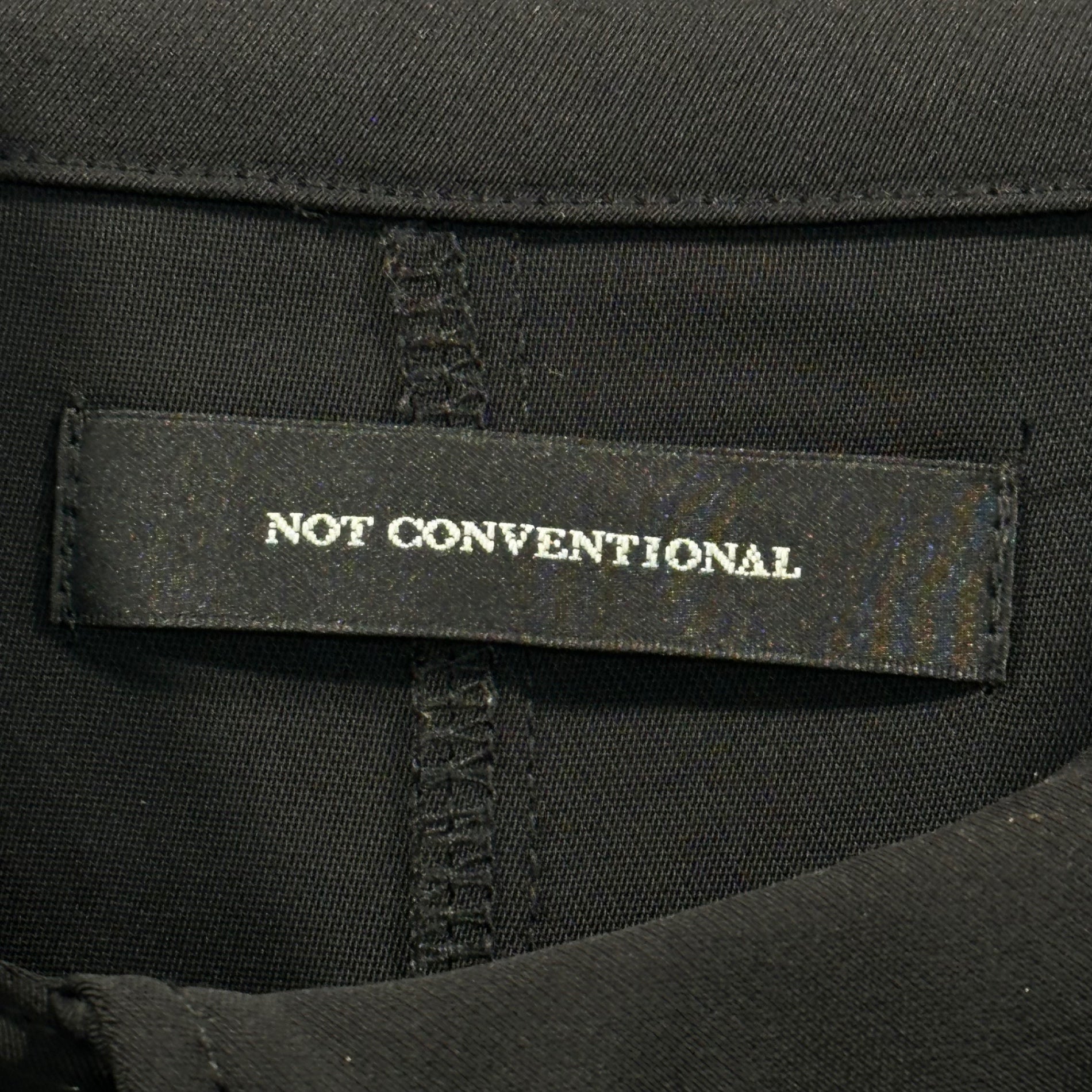 NOT CONVENTIONAL(ノットコンベンショナル) Asymmetric China-Style Button Shirt アシンメトリー チャイナ ボタン シャツ N25-018-BLK FREE ブラック