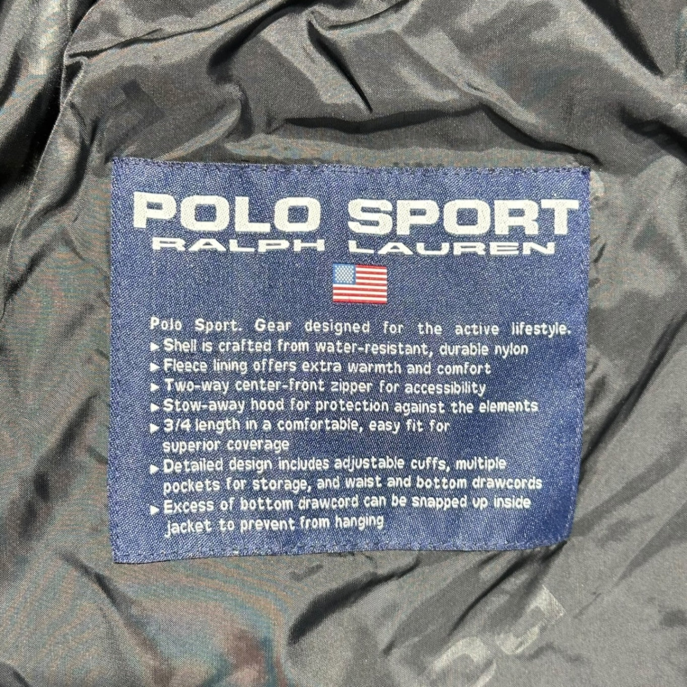 POLO SPORT(ポロスポーツ) 90's Logo Patch Mountain Parka ロゴ ワッペン マウンテンパーカー 2534-7703 L ブラック 90年代 ヴィンテージ ナイガイ