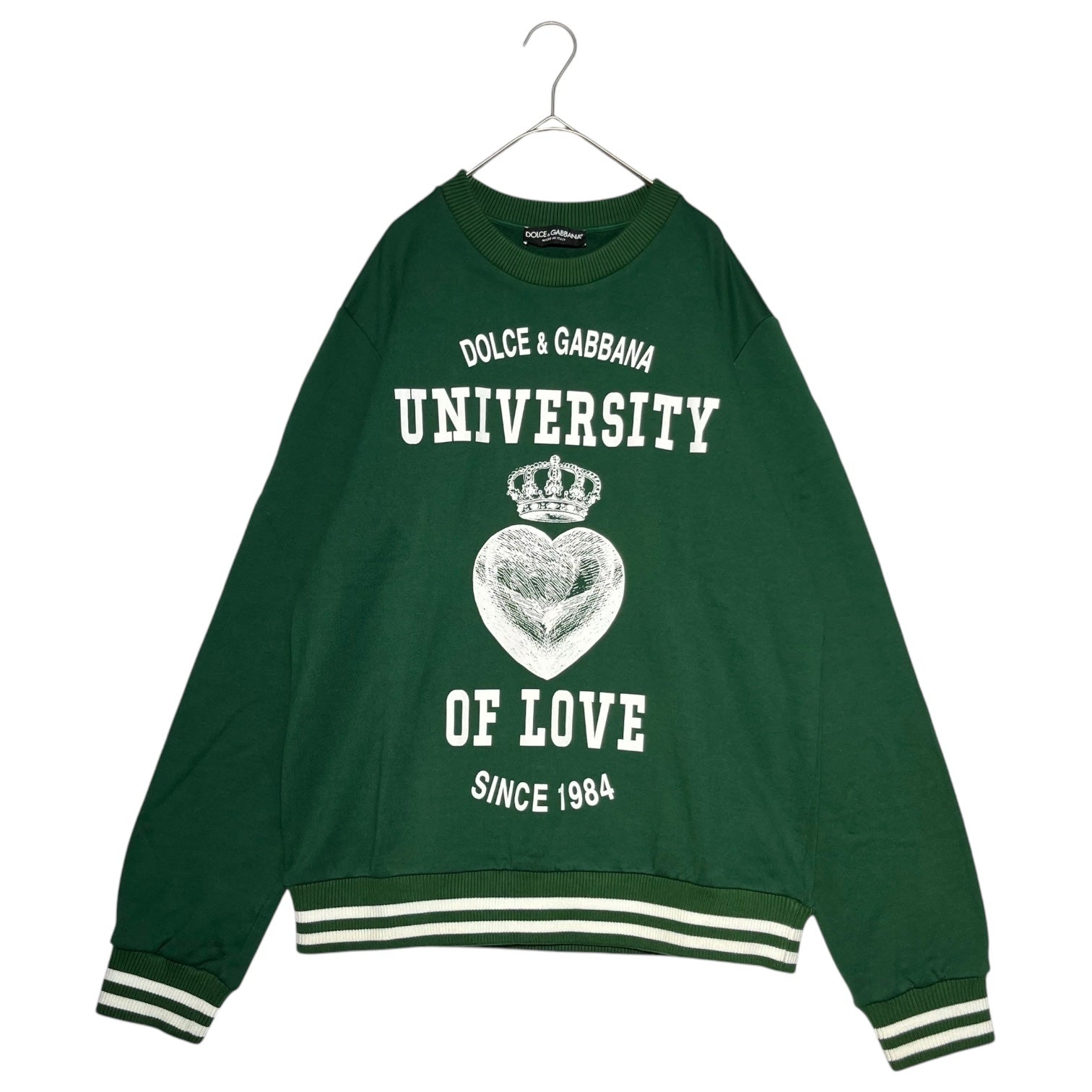 DOLCE&GABBANA(ドルチェ&ガッバーナドルガバ) UNIVERSITY OF LOVE PRINT SWEATS ユニバーシティ オブ ラブ  プリント スウェット G9JV8T/FH7ZQ 48 グリーン