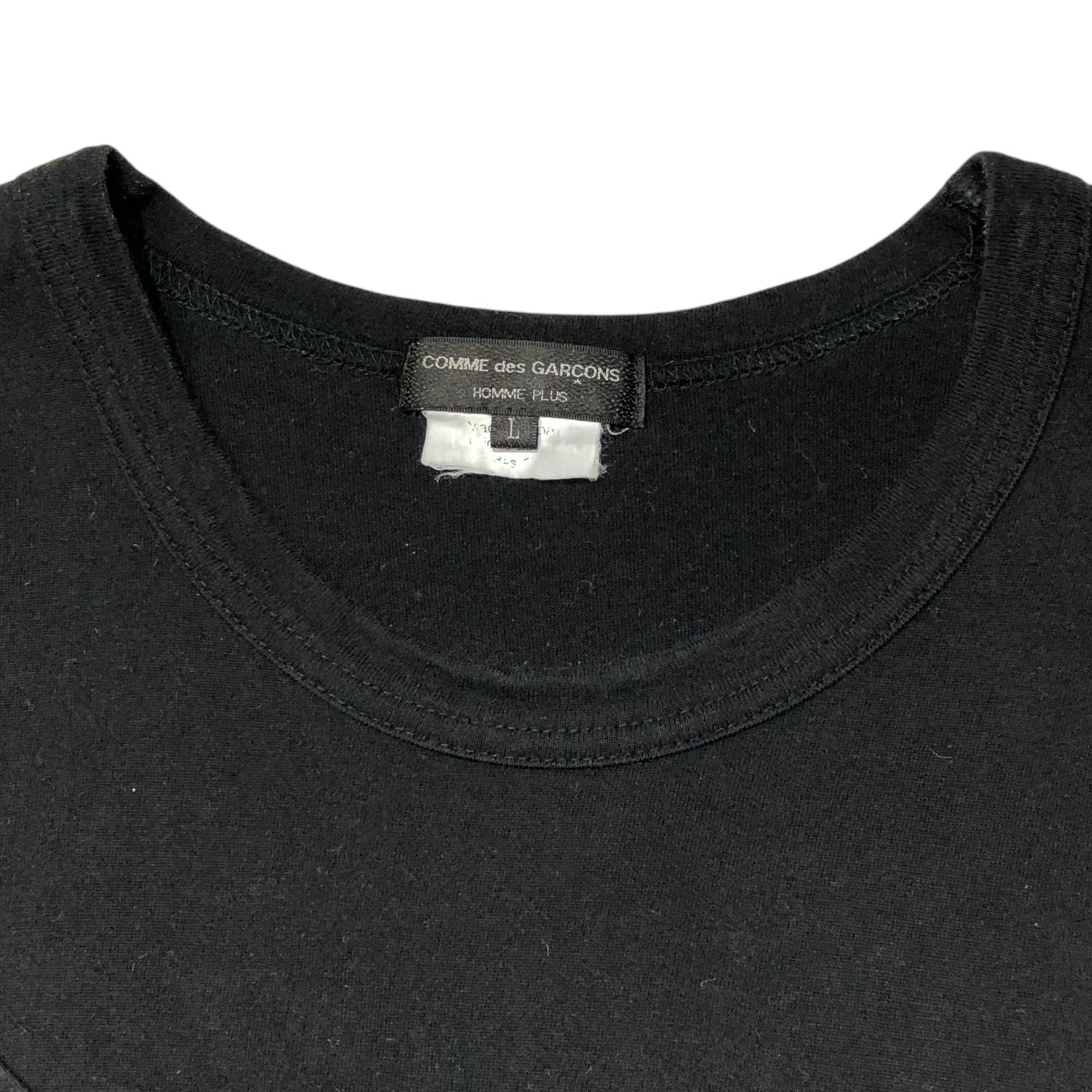 COMME des GARCONS HOMME PLUS(コムデギャルソンオムプリュス) 20SS Message print T-shirt メッセージ プリント Tシャツ PX-T005 L ブラック×ホワイト AD2019 ロゴ クロスデザイン 半袖