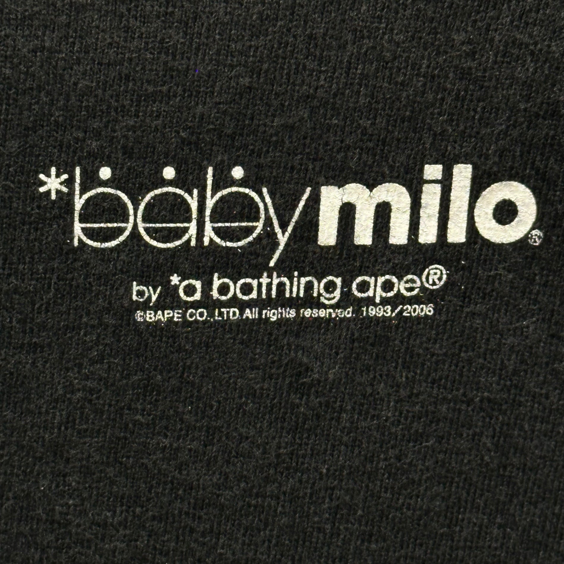 A BATHING APE(アベイシングエイプ) 2006's French Fries Milo T-shirt 2006年 フライドポテト ベイビー マイロ Tシャツ L ブラック 00's 2000年代初期