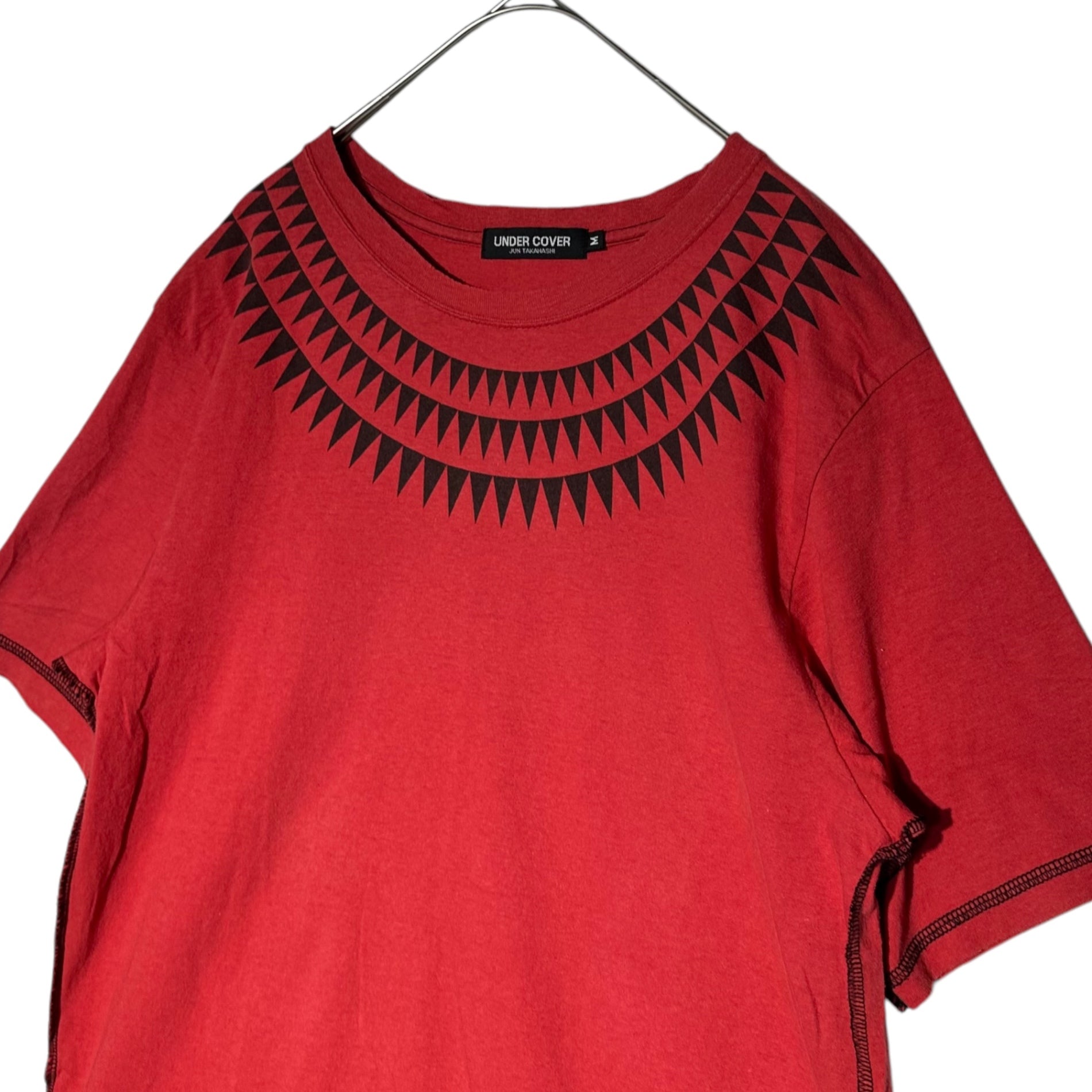 UNDERCOVER(アンダーカバー) Reprint SCAB GIZ pattern neck print T-shirt 復刻 SCAB GIZ柄 ネック プリント Tシャツ M レッド×ブラック