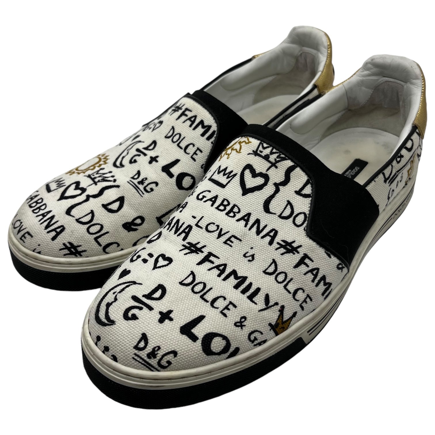 DOLCE&GABBANA(ドルチェ&ガッバーナドルガバ) Graffiti print slip-ons 落書き プリント スリッポン 9