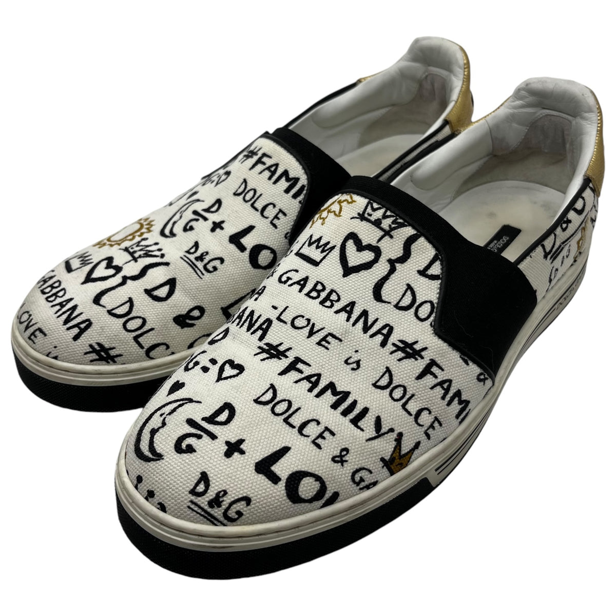 DOLCE&GABBANA(ドルチェ&ガッバーナドルガバ) Graffiti print slip-ons 