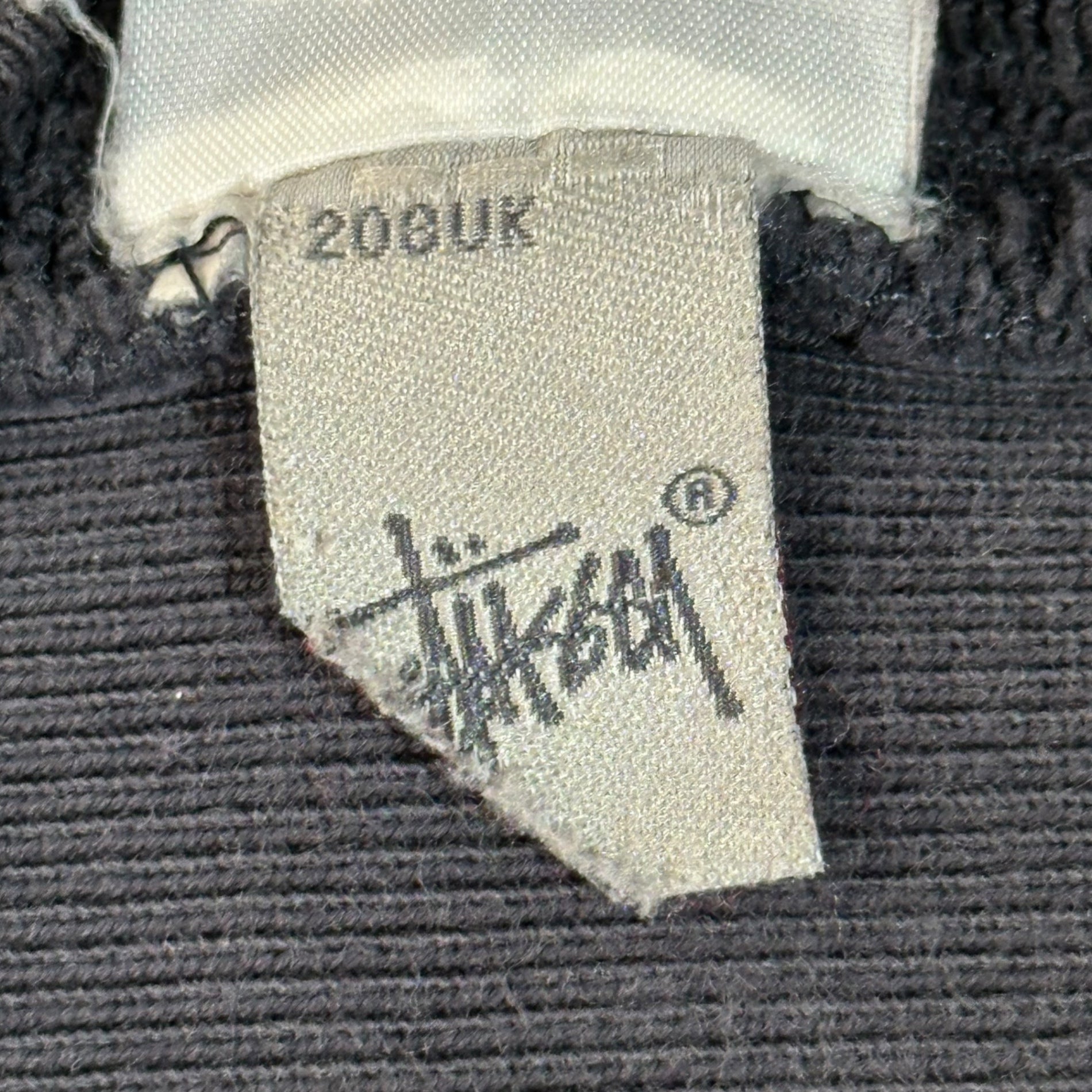 STUSSY(ステューシー) One Point Logo Faded Black Crew Neck Sweatshirt ワンポイント ロゴ フェードブラック クルーネック スウェット L ブラック