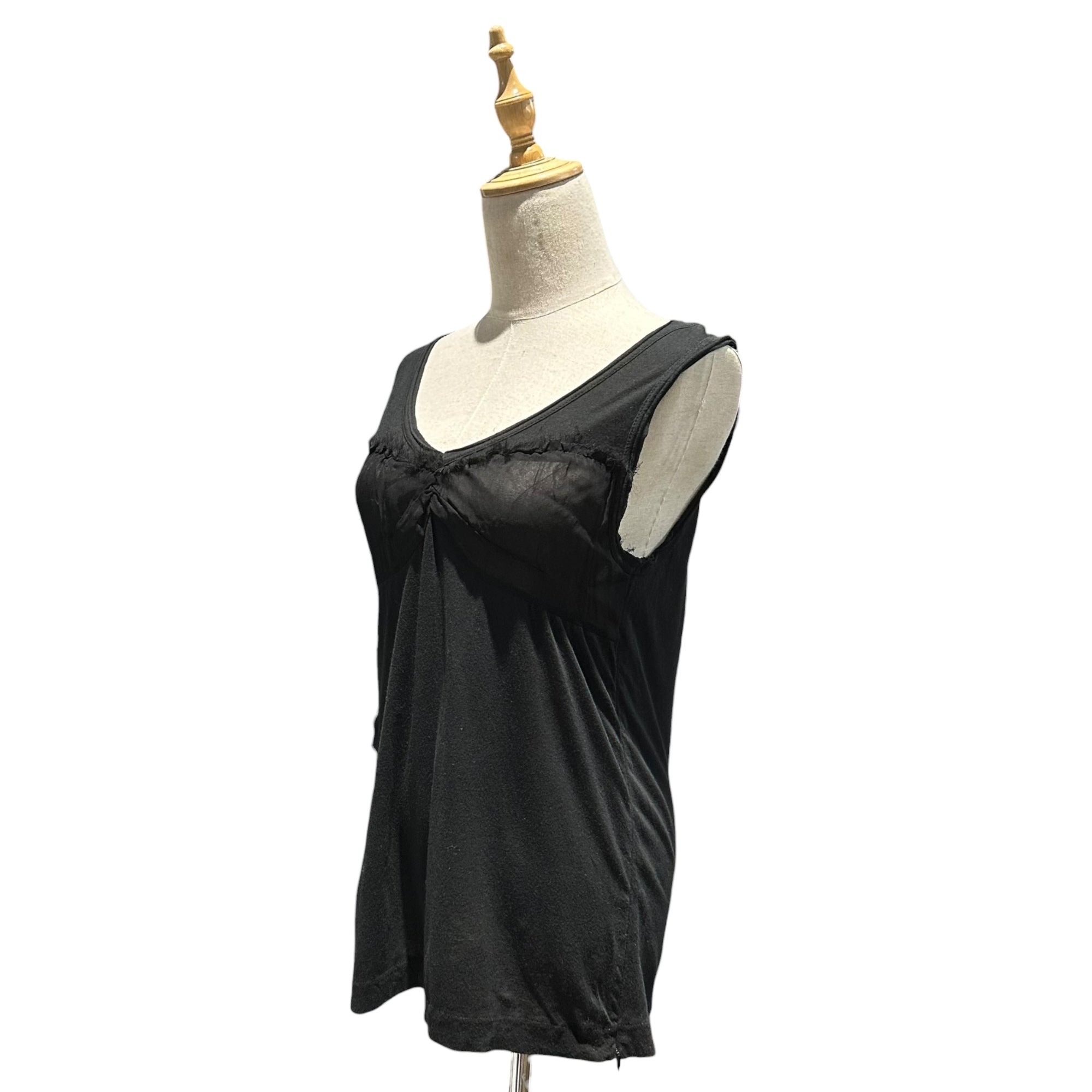 tricot COMME des GARCONS(トリココムデギャルソン) Sleeveless T-Shirt with Mixed-Fabric Panels 異素材切替 ノースリーブ カットソー ブラック