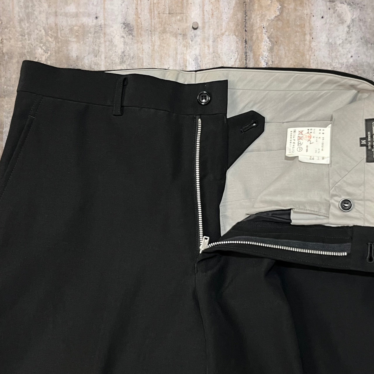 COMME des GARCONS HOMME PLUS(コムデギャルソンオムプリュス) 90's tapered slacks/テーパードスラックス PP-10031M M ブラック AD1999 モヘヤ混