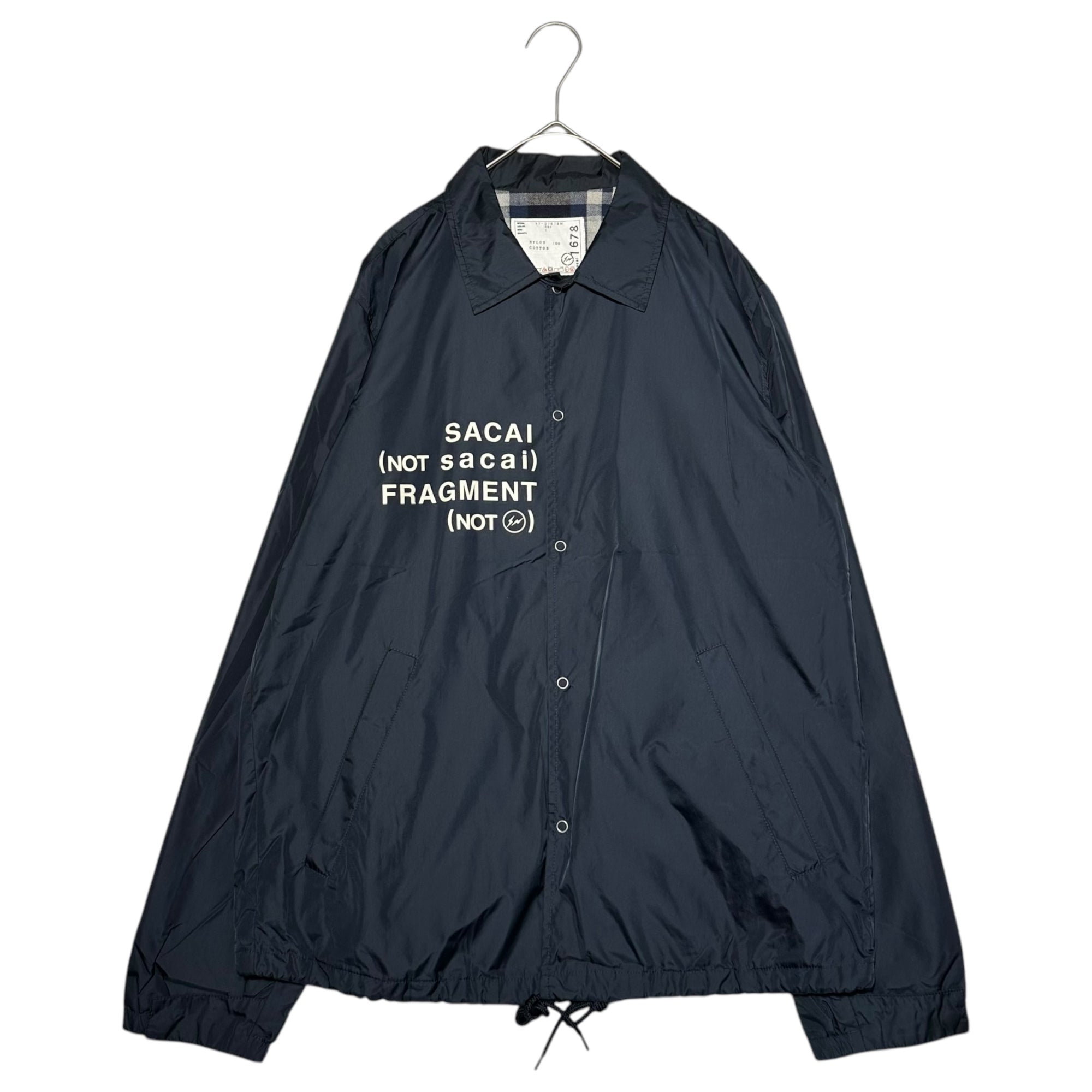 sacai × FRAGMENT DESIGN(サカイ × フラグメントデザイン) 17SS Collaboration Nylon Coach Jacket コラボ ナイロン コーチ ジャケット 17-01678M 1(S) ネイビー