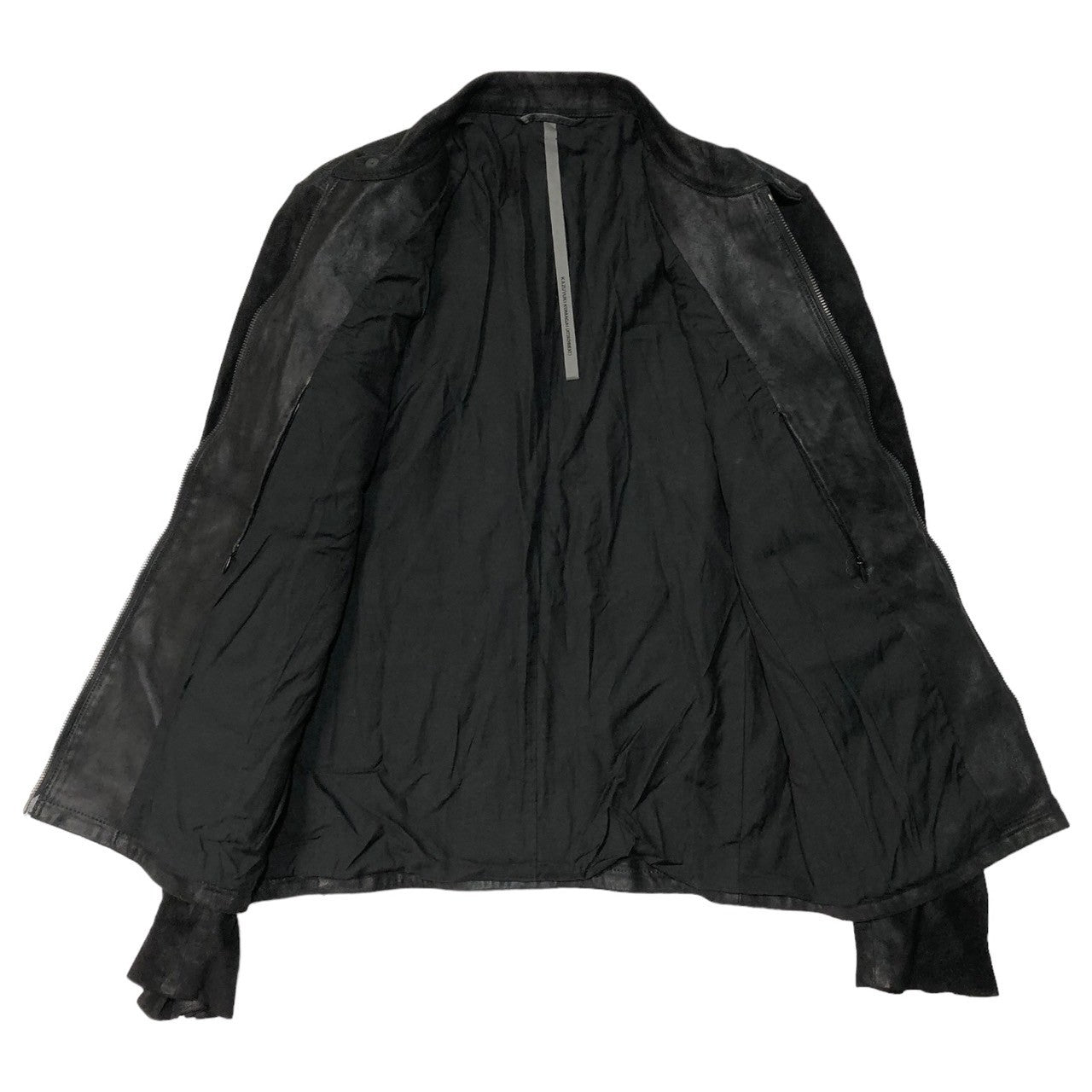 KAZUYUKI KUMAGAI ATTACHMENT(カズユキクマガイアタッチメント) Napparan Aniline Calf Single Riders ナッパランアニリンカーフシングルライダース KB42-012 SIZE 2(M) ブラック