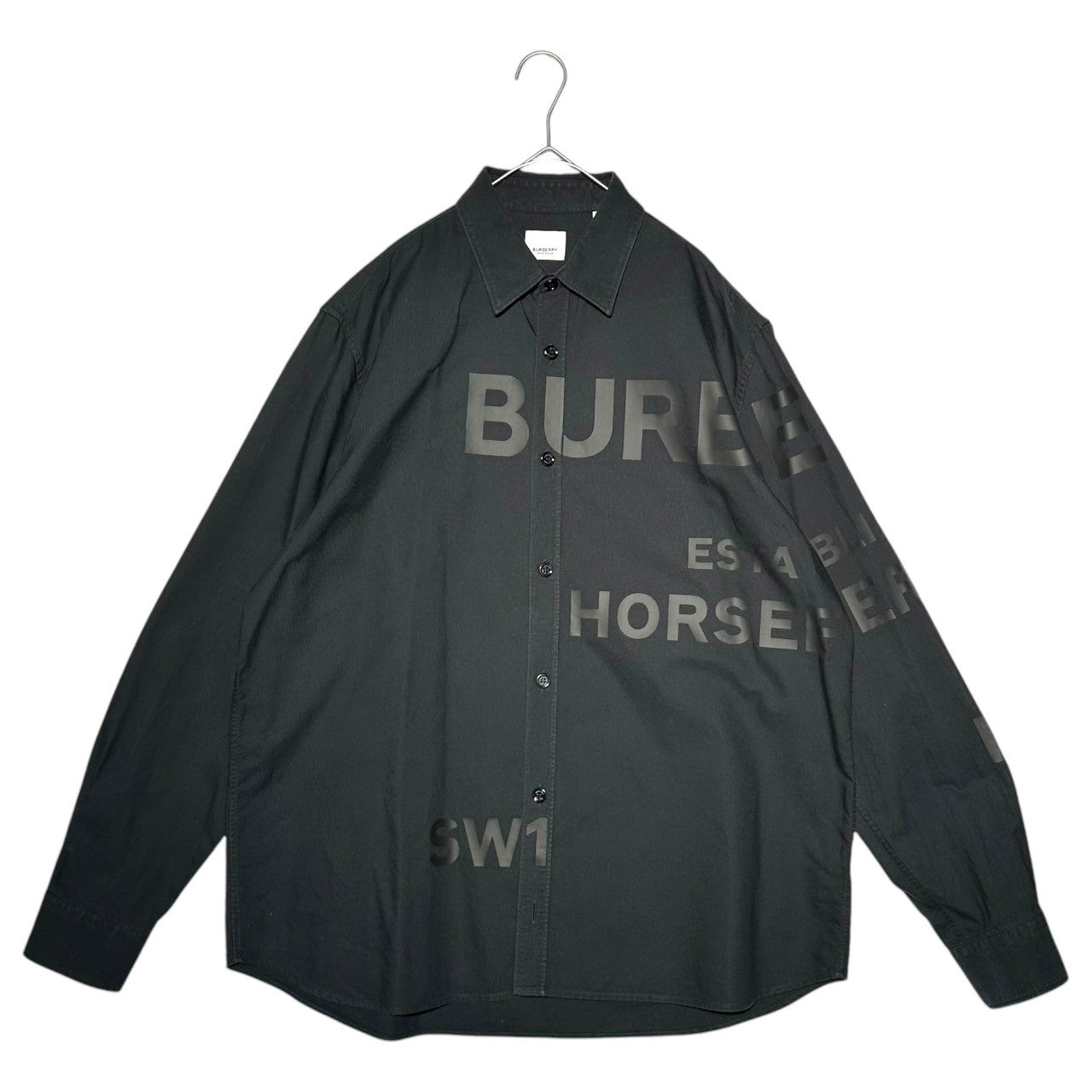 BURBERRY(バーバリー) 20SS Horse Ferry Print Logo Long Sleeve Shirt ホースフェリープリント ロゴ 長袖 シャツ 8029347 L ブラック