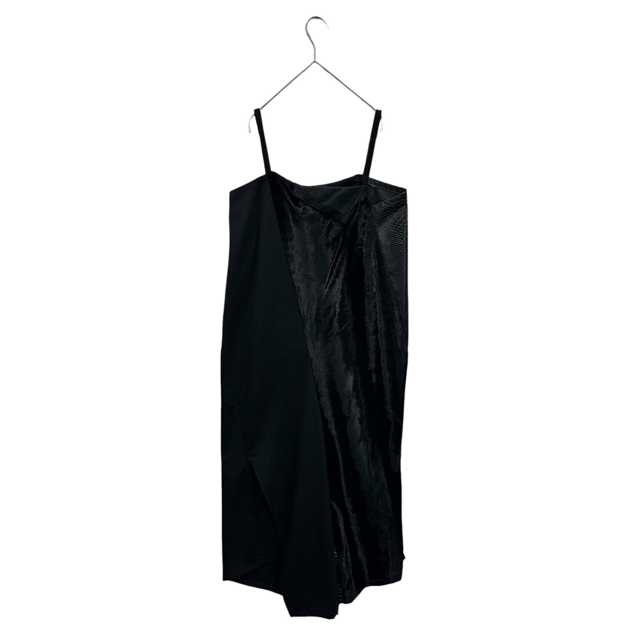 JUNYA WATANABE(ジュンヤワタナベ) 25AW Camisole, Crocodile Eco-Leather Overalls キャミソール クロコ エコレザー サロペット JP-O016 XS ブラック AD2025 オールインワン