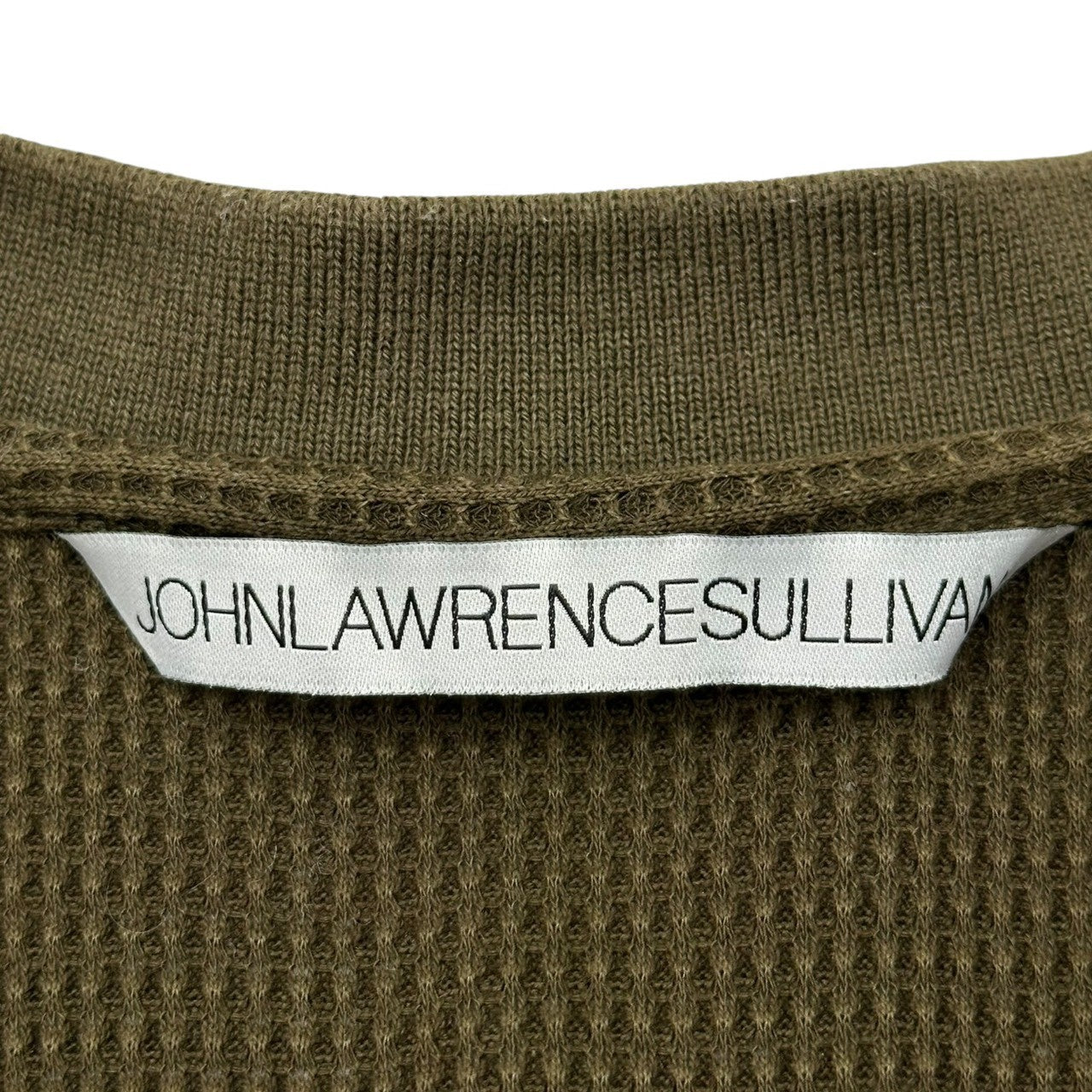JOHN LAWRENCE SULLIVAN(ジョンローレンスサリバン) ZIP-UP POLO SHIRT ジップアップ ワッフル ポロ シャツ 5A018 17-13 M オリーブ