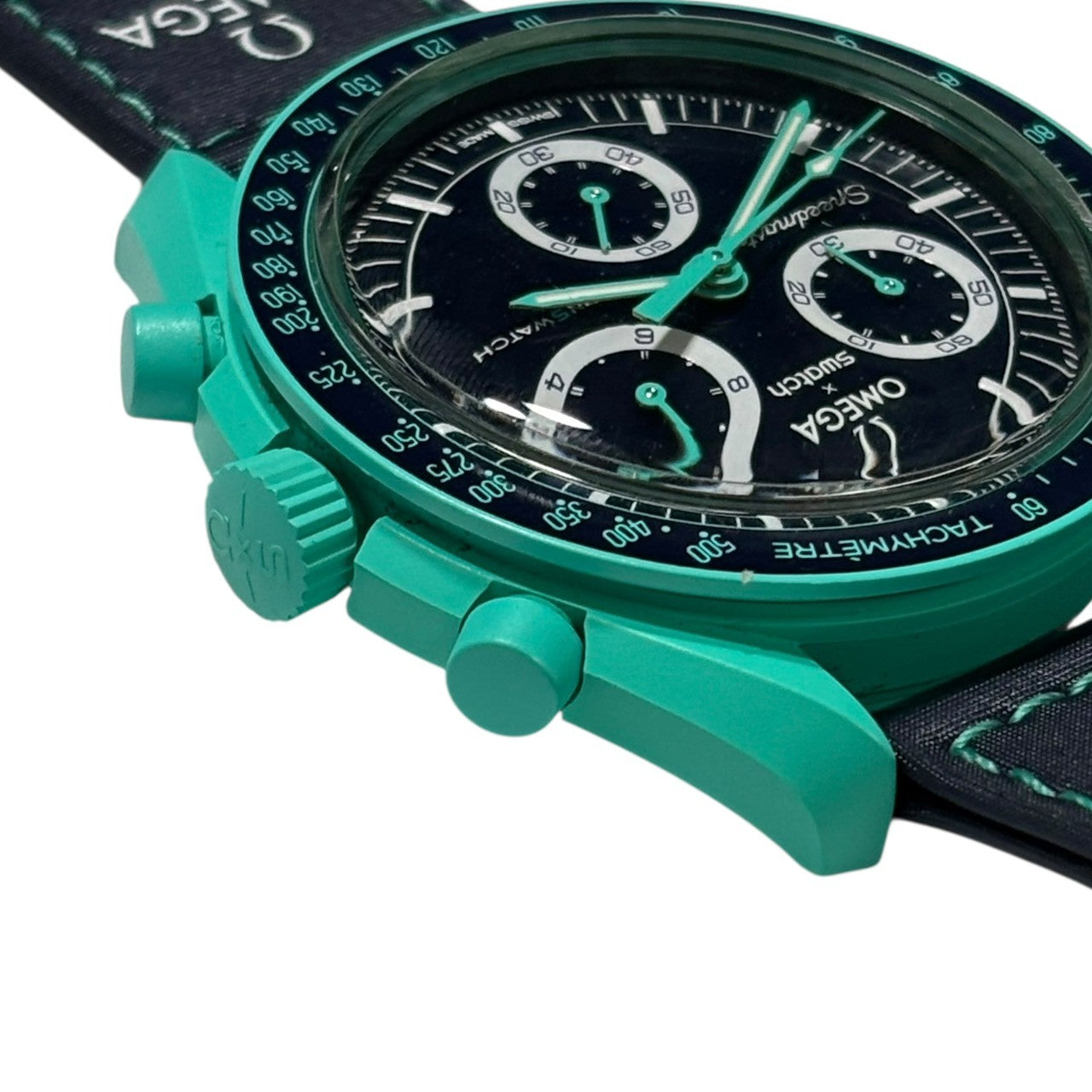 OMEGA×SWATCH(オメガ×スウォッチ) Bioceramic Moonswatch Mission On Earth "Polar Lights" バイオセラミック ムーンスウォッチ ミッション オン アース "ポーラライツ" SO33L103 ダークブルー×ターコイズブルー アナログ 腕時計