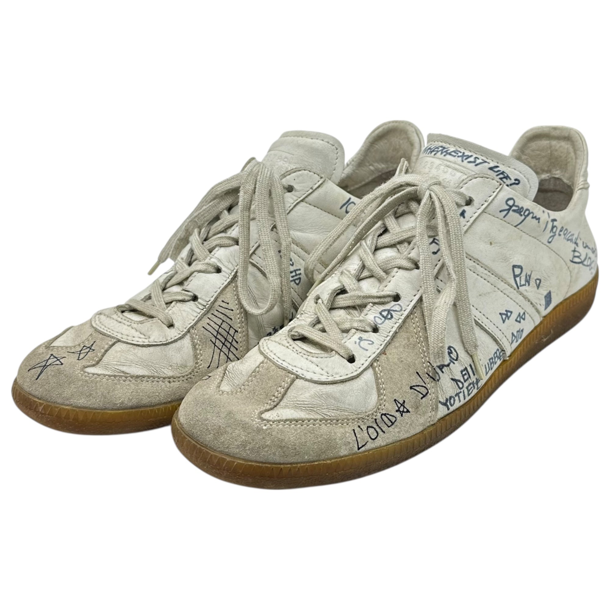 Maison Martin Margiela(メゾン マルタンマルジェラ) 2006SS Graffiti German Trainer 落書き ジャーマン トレーナー 41(26cm~26.5cm程度) ホワイト アーカイブ 本人期