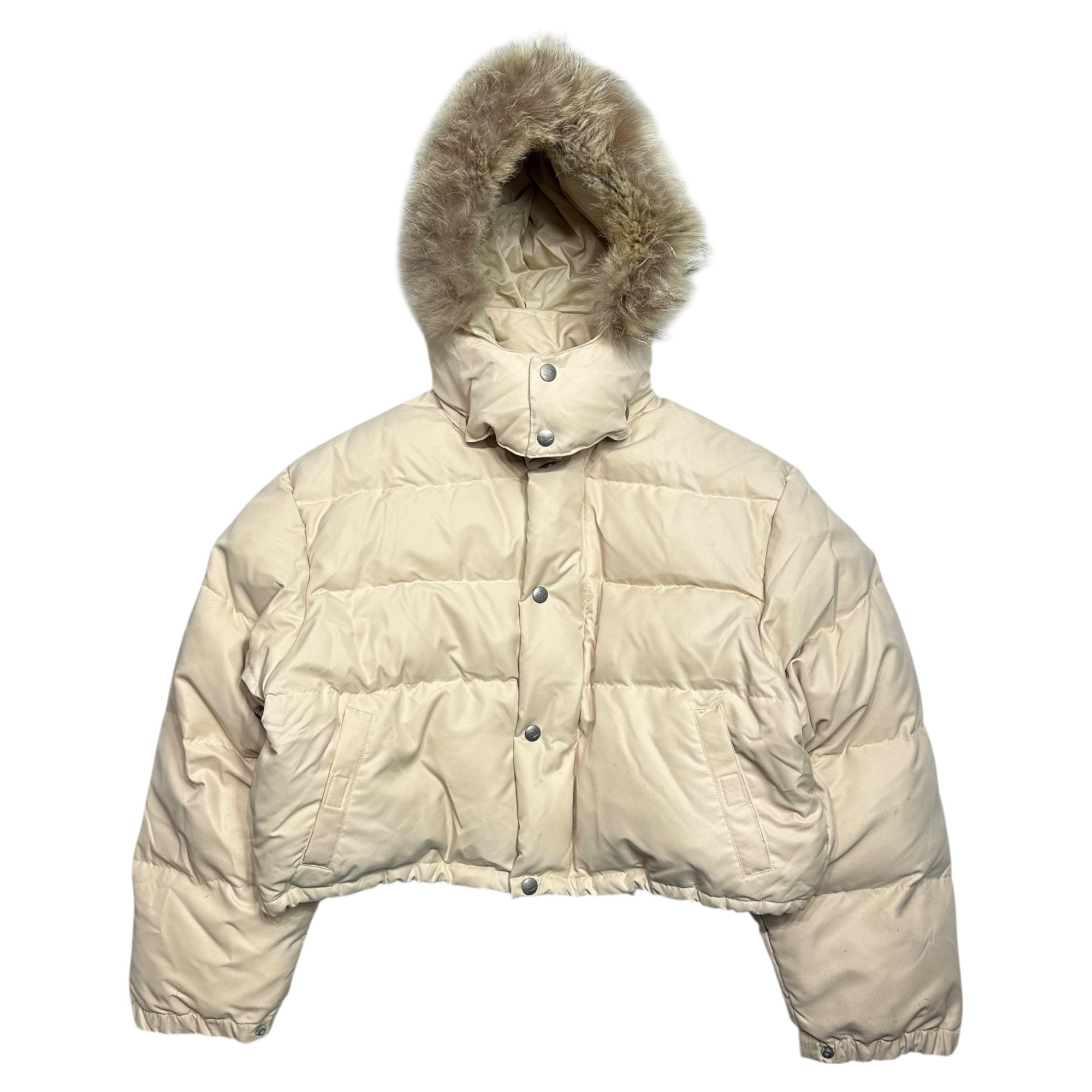 BALL by M&FG(ボール マリテフランソワジルボー) 90's ARCHIVE Fur-Hooded Short-Length Down Jacket アーカイブ ファー フーデッド ショート丈 ダウン ジャケット 48(M-L程度) ベージュ 推定90年代 ヴィンテージ