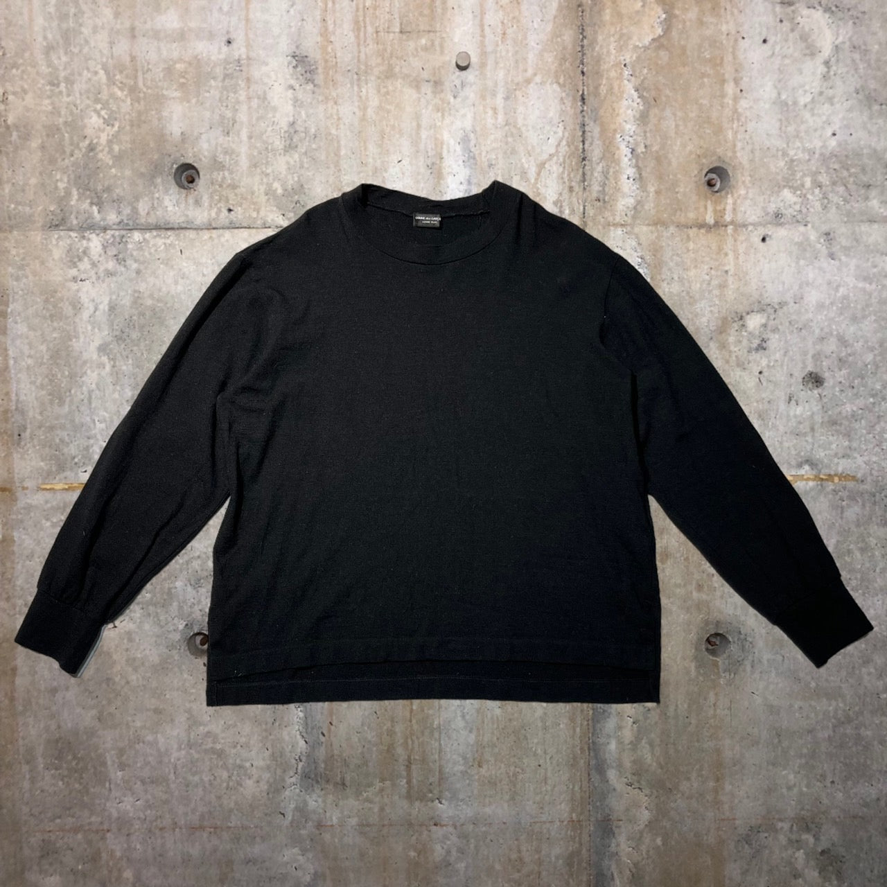 COMME des GARCONS HOMME PLUS(コムデギャルソンオムプリュス) 80'sウールL/Sカットソー PT-050120 表記なし(S~M程度) ブラック