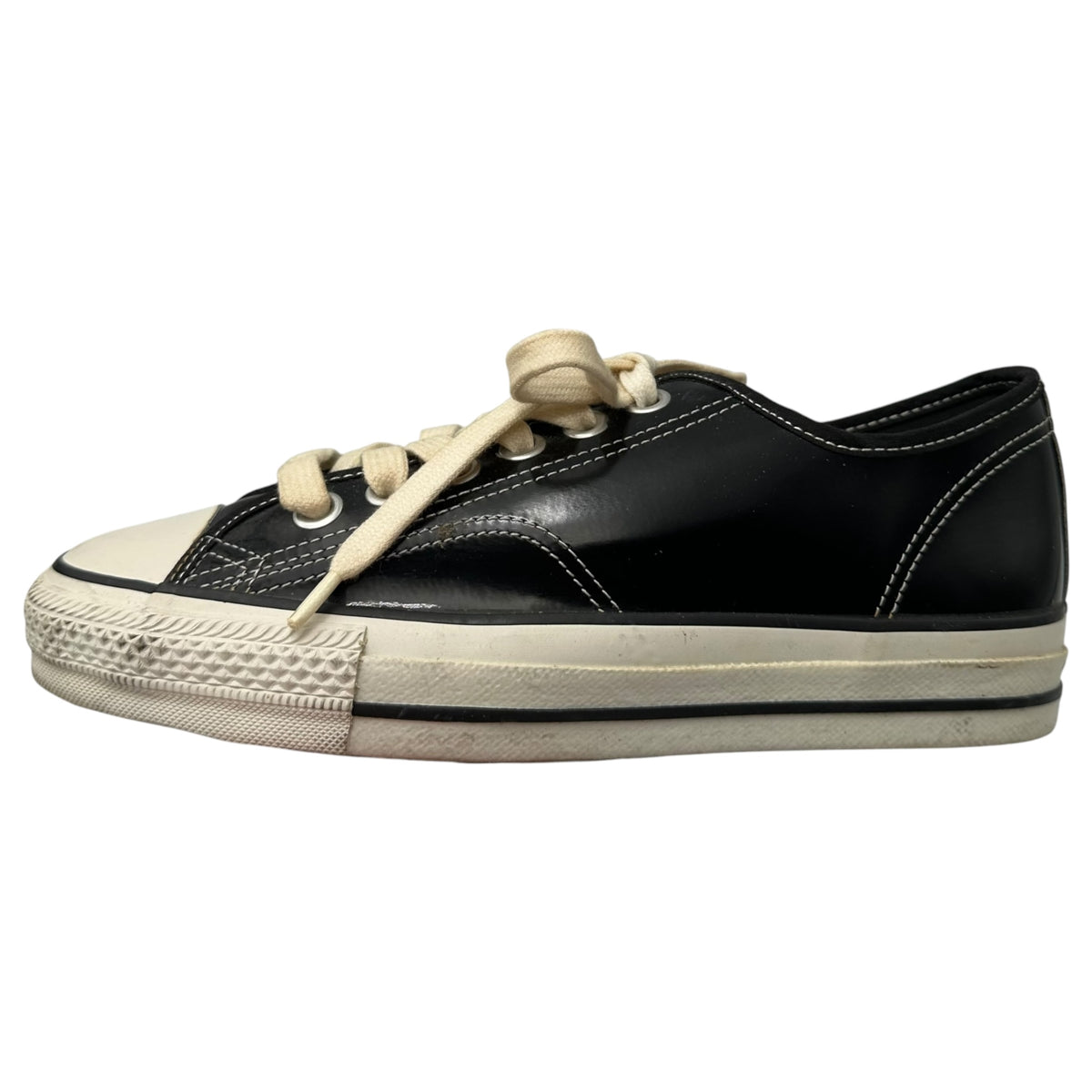 COMME des GARCONS HOMME PLUS(コムデギャルソンオムプリュス) Enamel Low-Cut Sneakers エナメル ローカット スニーカー EE20W 24cm ブラック×ホワイト