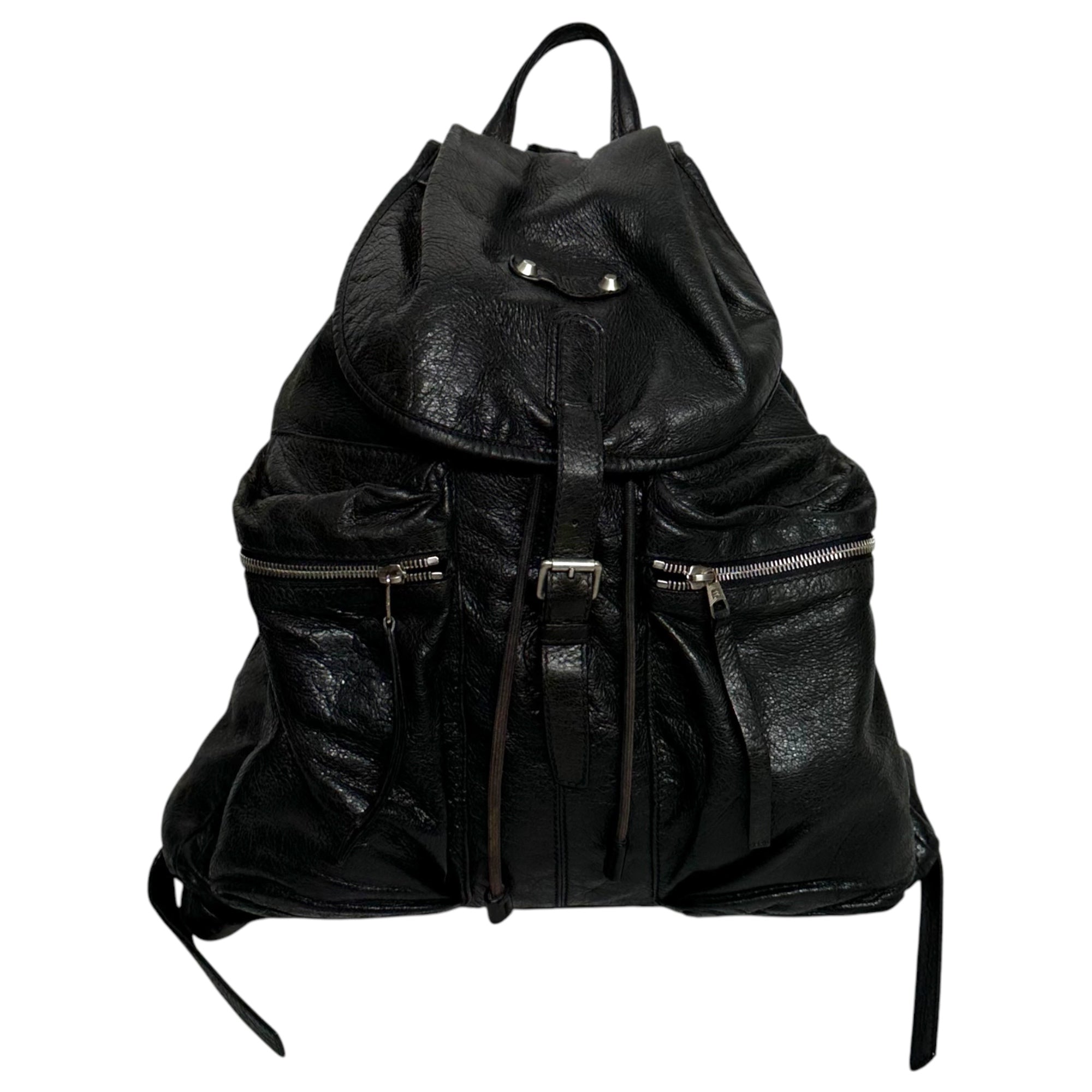 BALENCIAGA(バレンシアガ) W pocket lamb leather backpack Wポケット ラム レザー バックパック 326404・1000 1・002123 ブラック クラシック デイパック