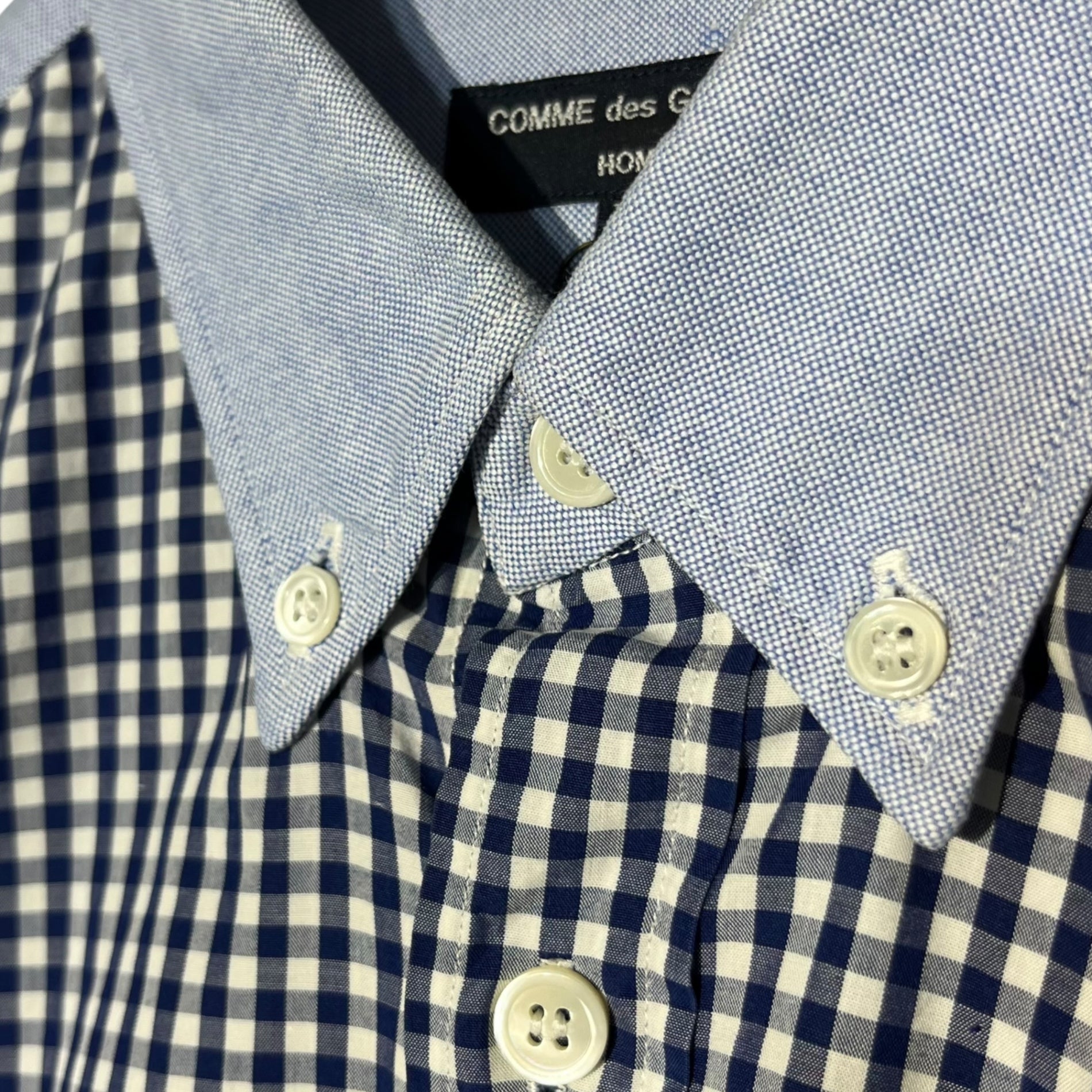 COMME des GARCONS HOMME(コムデギャルソンオム) 11SS Gingham check oxford shirt ギンガムチェック オックスフォード シャツ HG-B013 XS ブルー AD2010