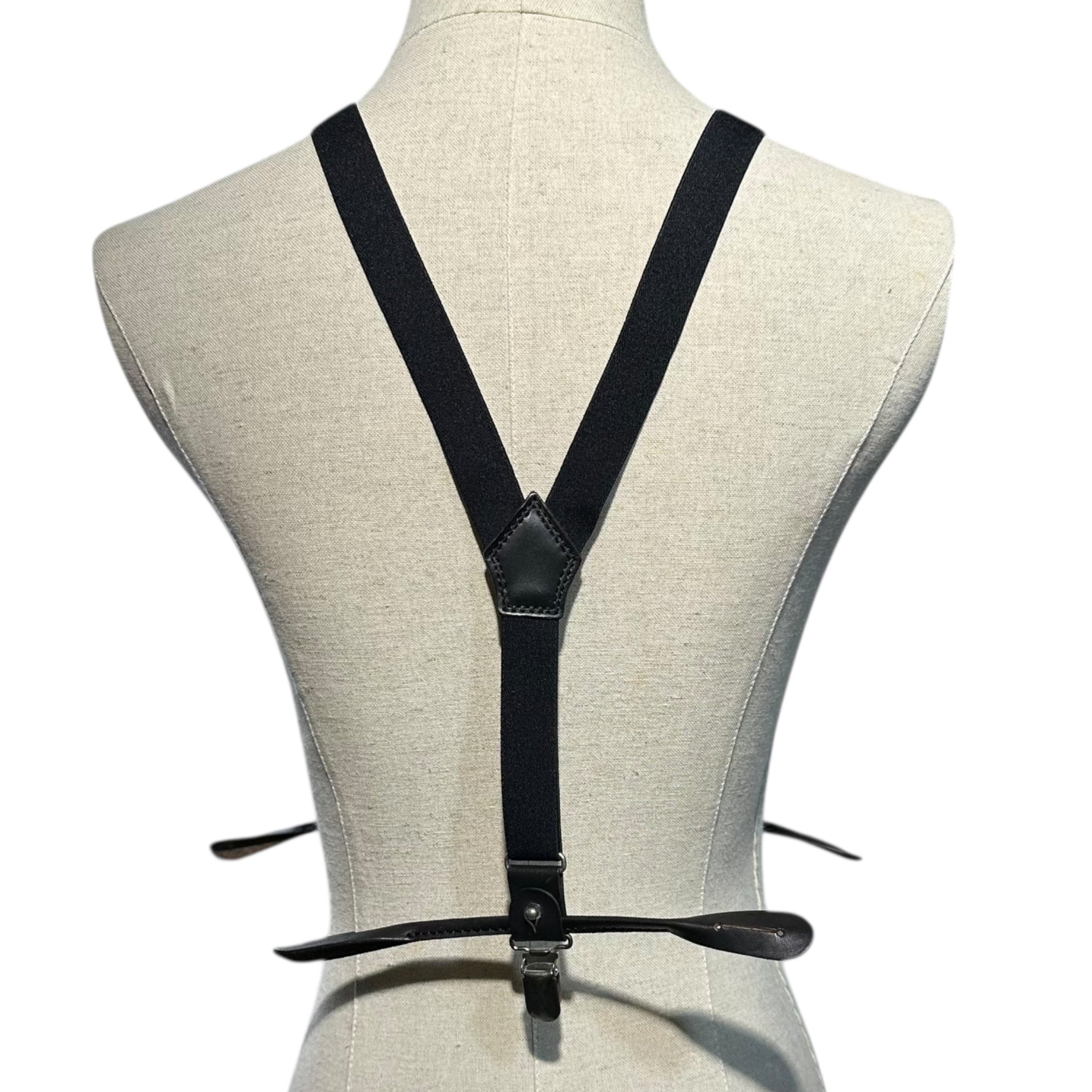 Y's(ワイズ) Leather Suspenders レザー サスペンダー YF-A32-207-1 ブラック ガーターベルト 箱付