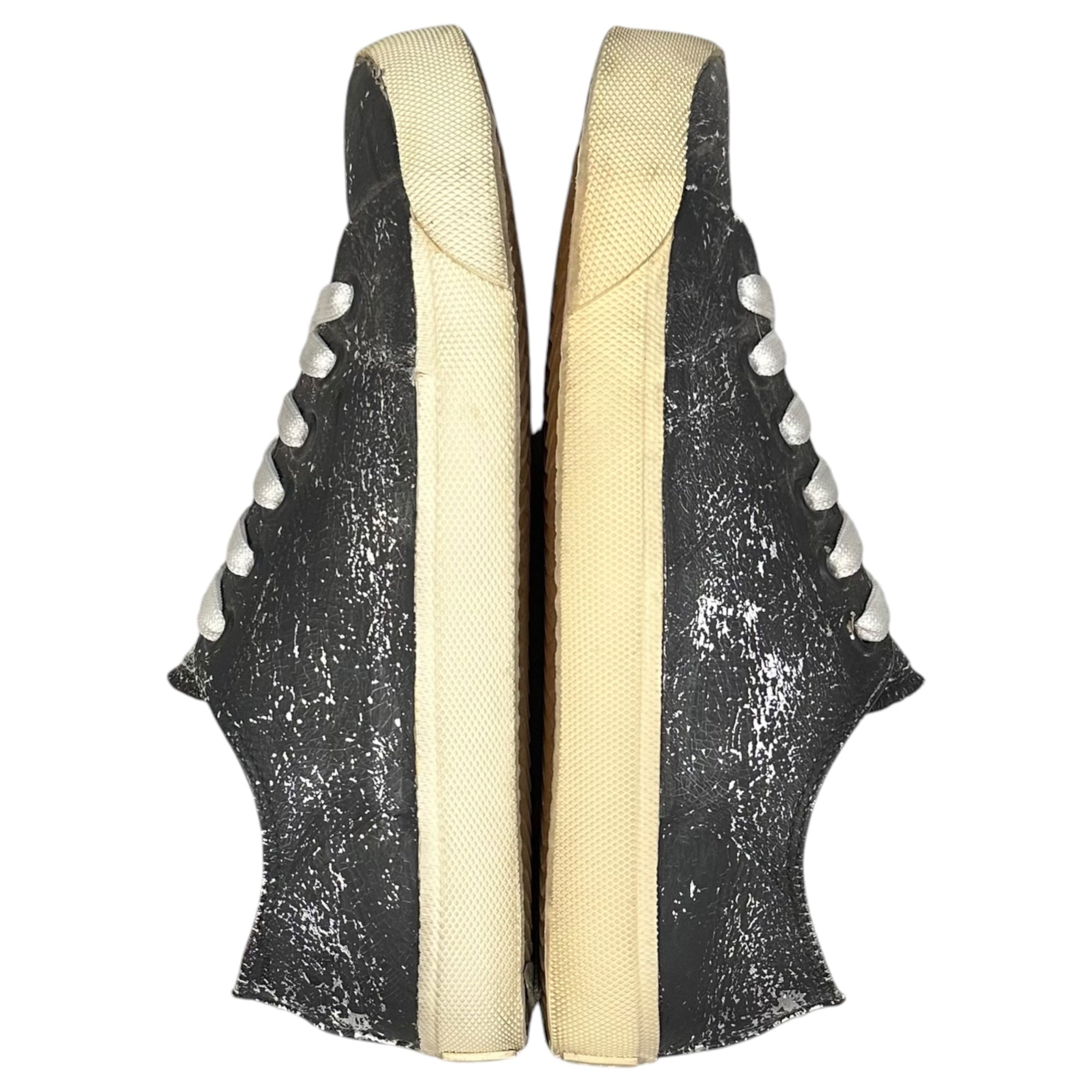 MAISON MARGIELA(メゾンマルジェラ) 2019AW TABI Canvas Sneakers 足袋 キャンバス スニーカー ペンキ S58WS0110 37(23.5~24.cm程度) ブラック×シルバー ローカット タビ