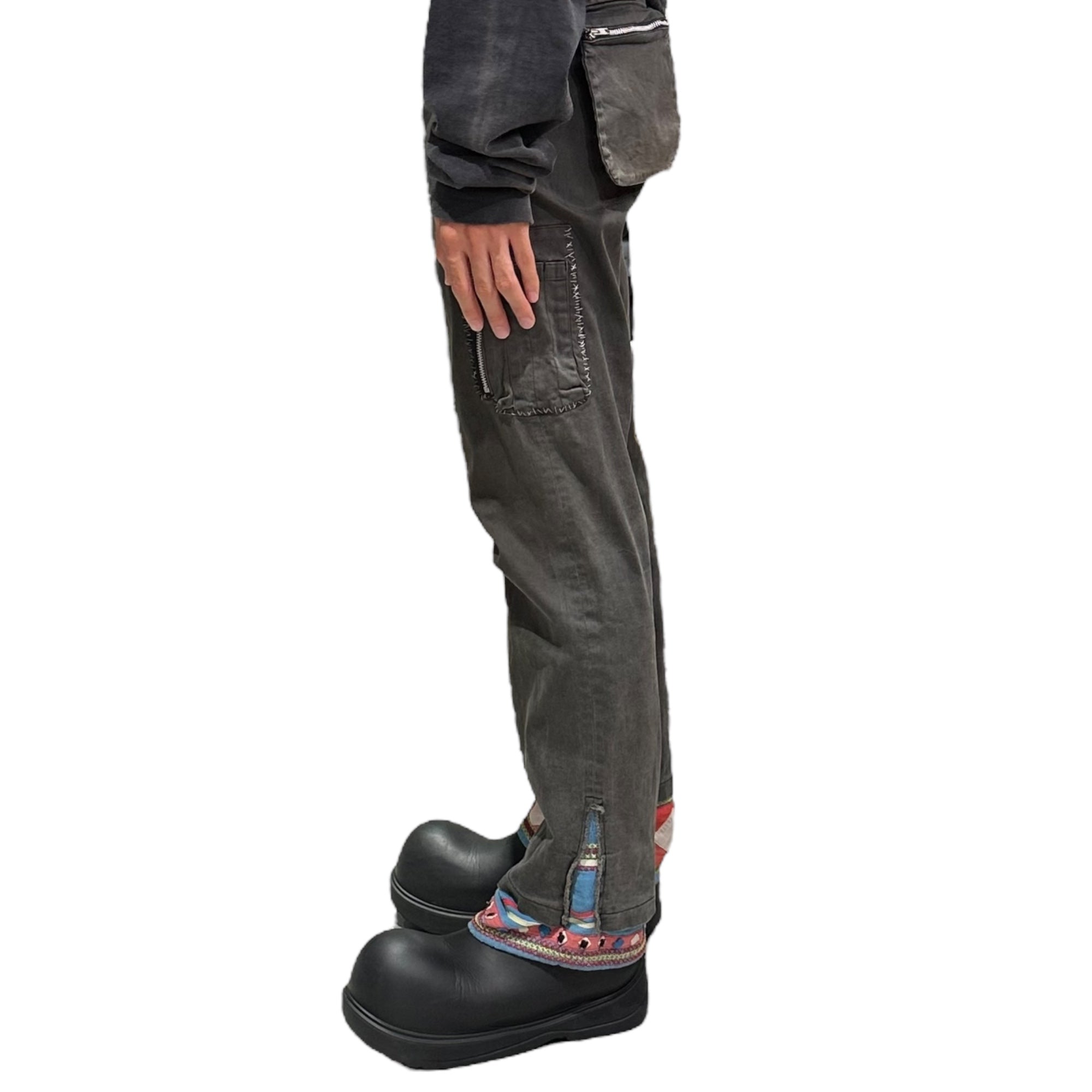 UNDERCOVERISM(アンダーカバイズム) SCAB Period Crust Damaged Cargo Gimmick Pockets Straight Pants SCAB期 クラスト ダメージ加工 カーゴ ギミックポケット ストレート パンツ M259 M ブラック×レッド×ブルー