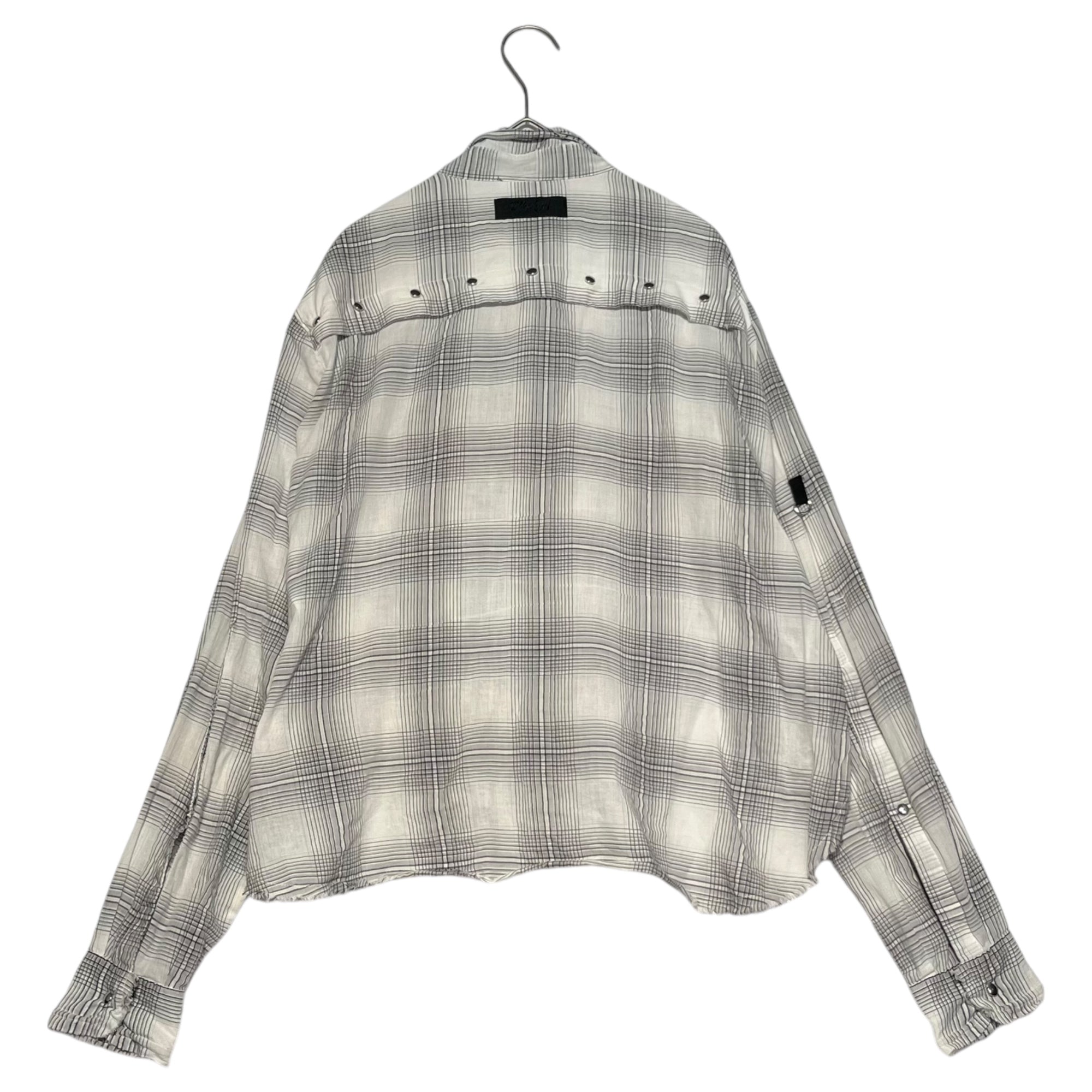 DIESEL(ディーゼル) Wire color check bondage shirt 襟 ワイヤー チェック ボンテージ シャツ XS ホワイト×ブラック