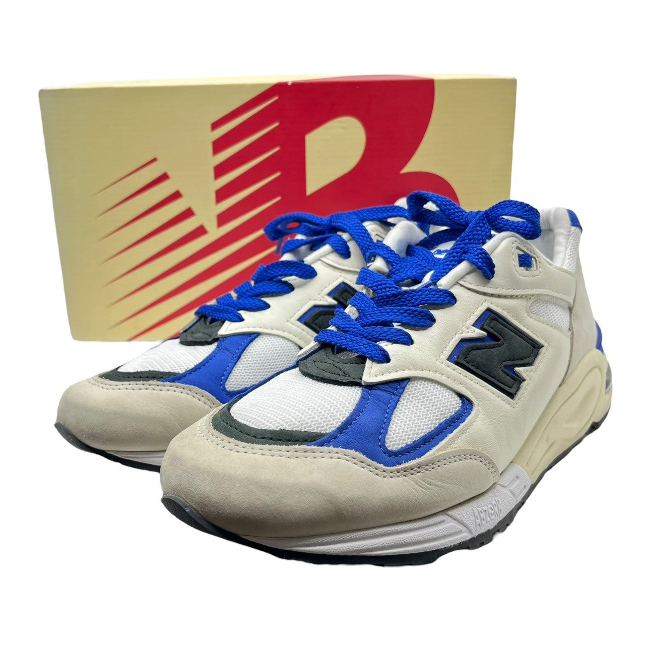NEW BALANCE(ニューバランス) USA made M990WB2 EDDY SANTIS Sneakers ローカット スニーカー M990WB2 27cm ホワイト×ブルー レザー 箱付